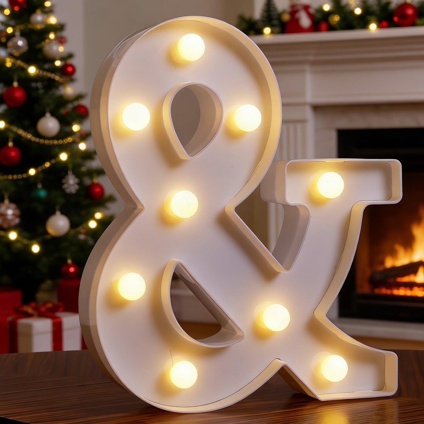 DyingSwan Small Led Marquee Letters, Light Up Letters, 8.58 Inch Led Letter Lights, Battery Powered Lighted Sign for Table, Party, Birthday, Christmas Decor (Letter &)