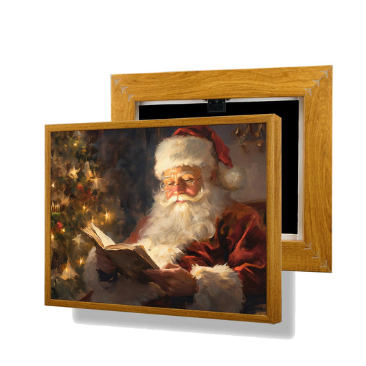 Artifexer Christmas Poster, Framed Canvas Wall Art, Christmas Art Prints, Santa Claus Christmas Pictures Wall Decor for Bedroom, Bathroom, Living Room, 8x10in Frame