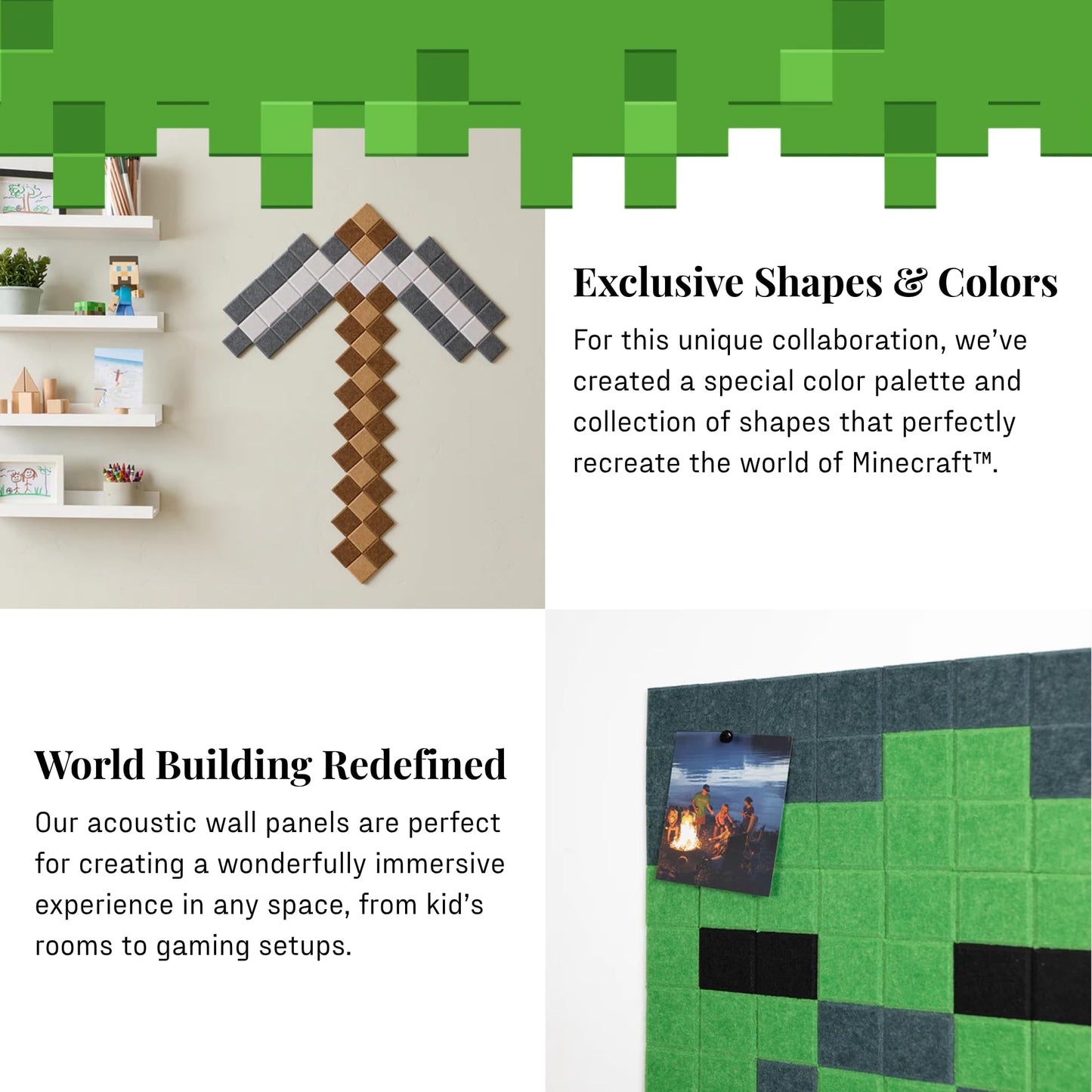 felt right Minecraft Collection Steve, Minecraft Room Decor, Home Decor, Felt Wall Panels, Playroom Wall Decor, Decorative Bulletin Board, Gift Idea for Kids and Gamers, Pin Board, Birthday Gift