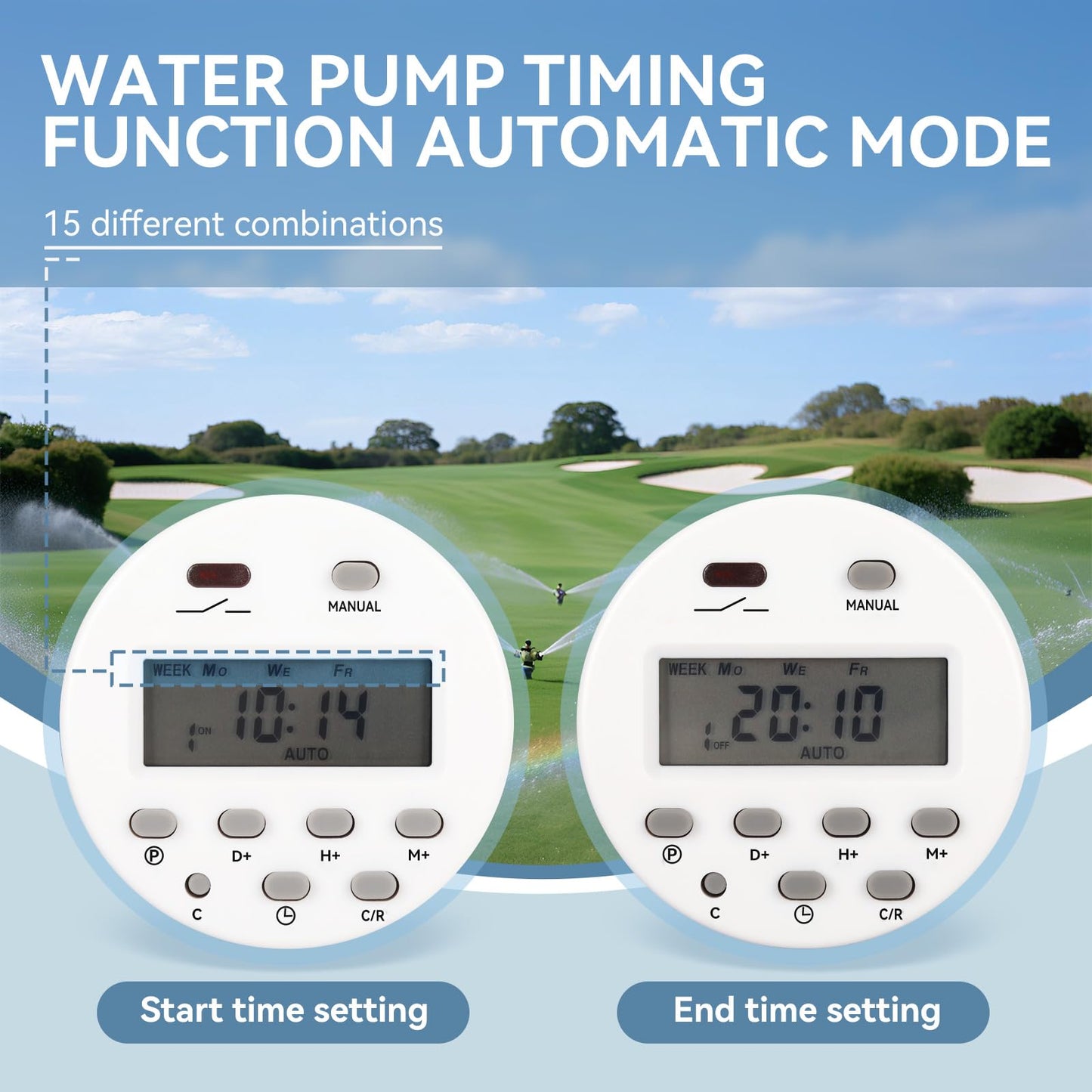 Solar Well Pump Kit with Timing Function, Submersible Pump, Four Solar Panels with Fixed Bracket, Thickened Waterproof Box with Upgraded Controller, Battery, and Timer for Well and Irrigation
