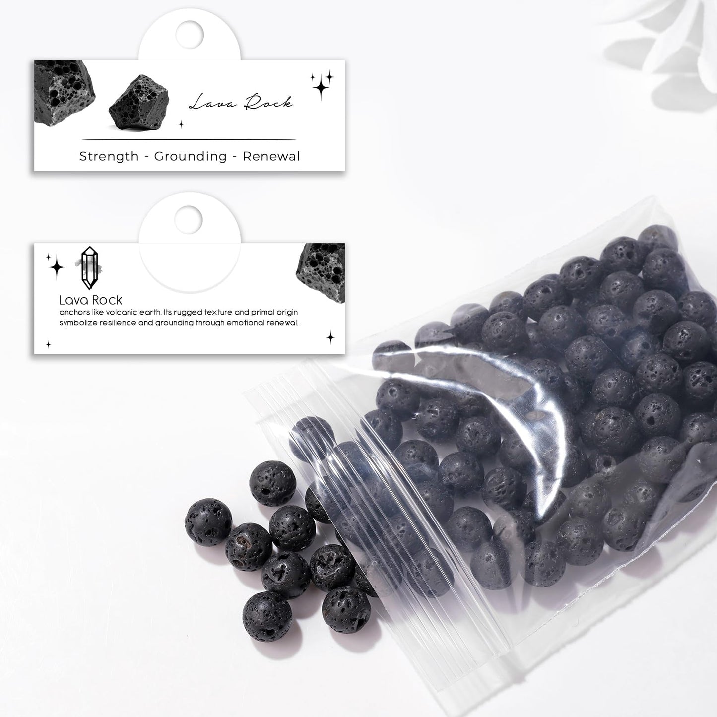 Raicegs 100pcs 8mm Lava Rock Beads Natural Gemstone Beads Round Loose Beads for Jewelry Making DIY Bracelets Necklace