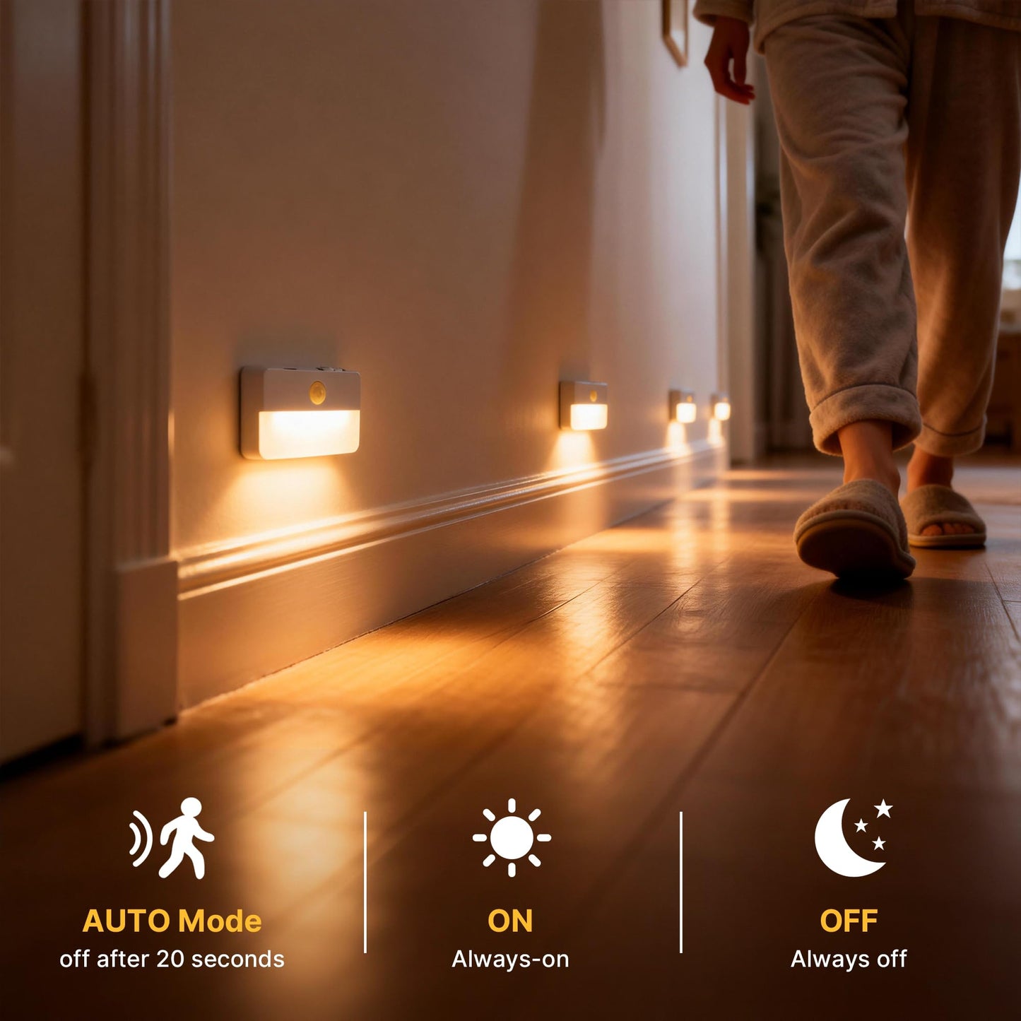sooogd 6 Pack Rechargeable Motion Sensor Stair Lights Indoor, Automatic Activated LED Night Light Wireless Battery Powered Portable Hallway Step Toilet Closet Lamp for Bedroom Kitchen ﻿