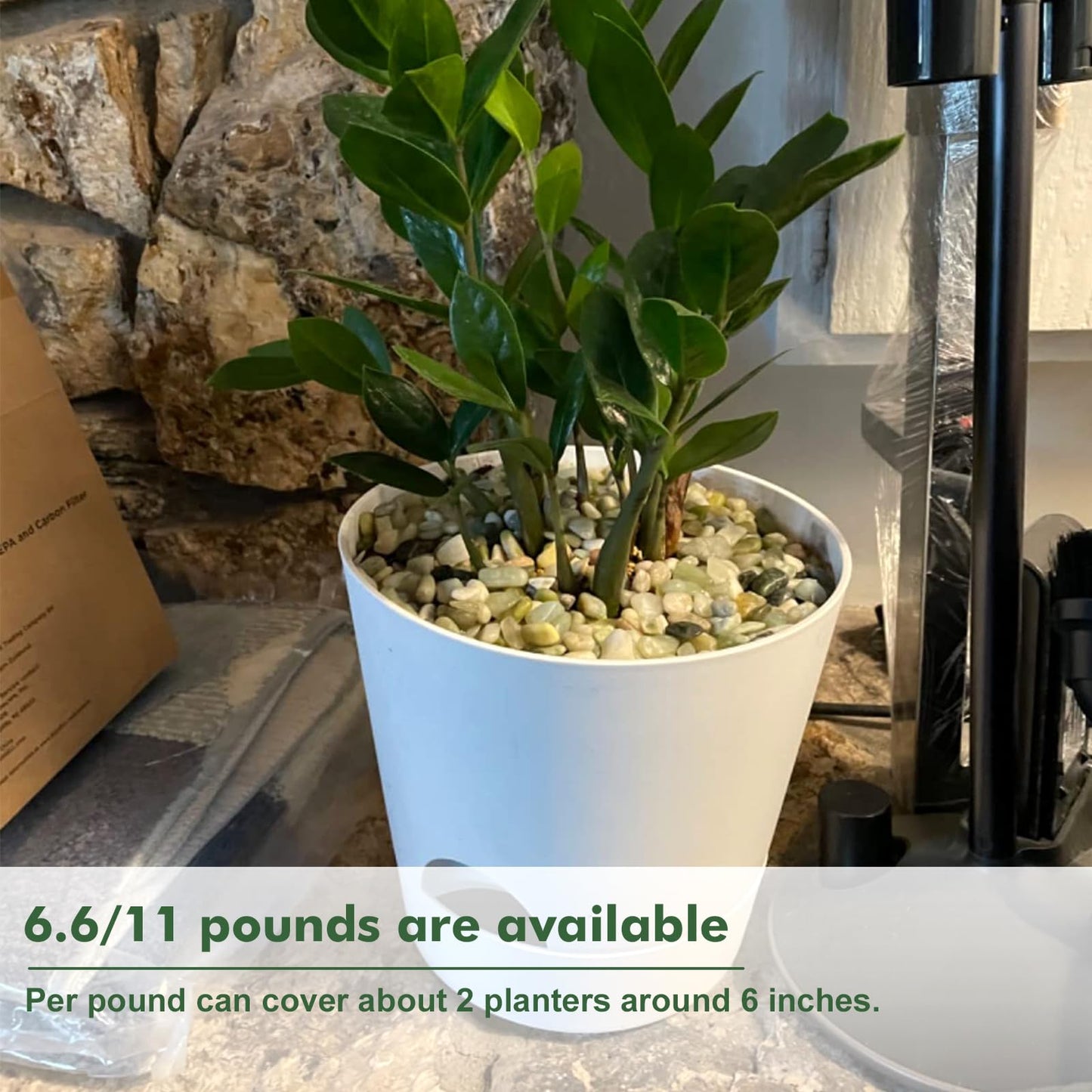 18 lbs Succulent and Cactus Bonsai Pebbles, 6-9mm Decorative Landscaping Polished Stones Natural Garden Gravel Rocks for Indoor Outdoor Plants Aquariums DIY, and Gardening Top Dressing, Jade Green