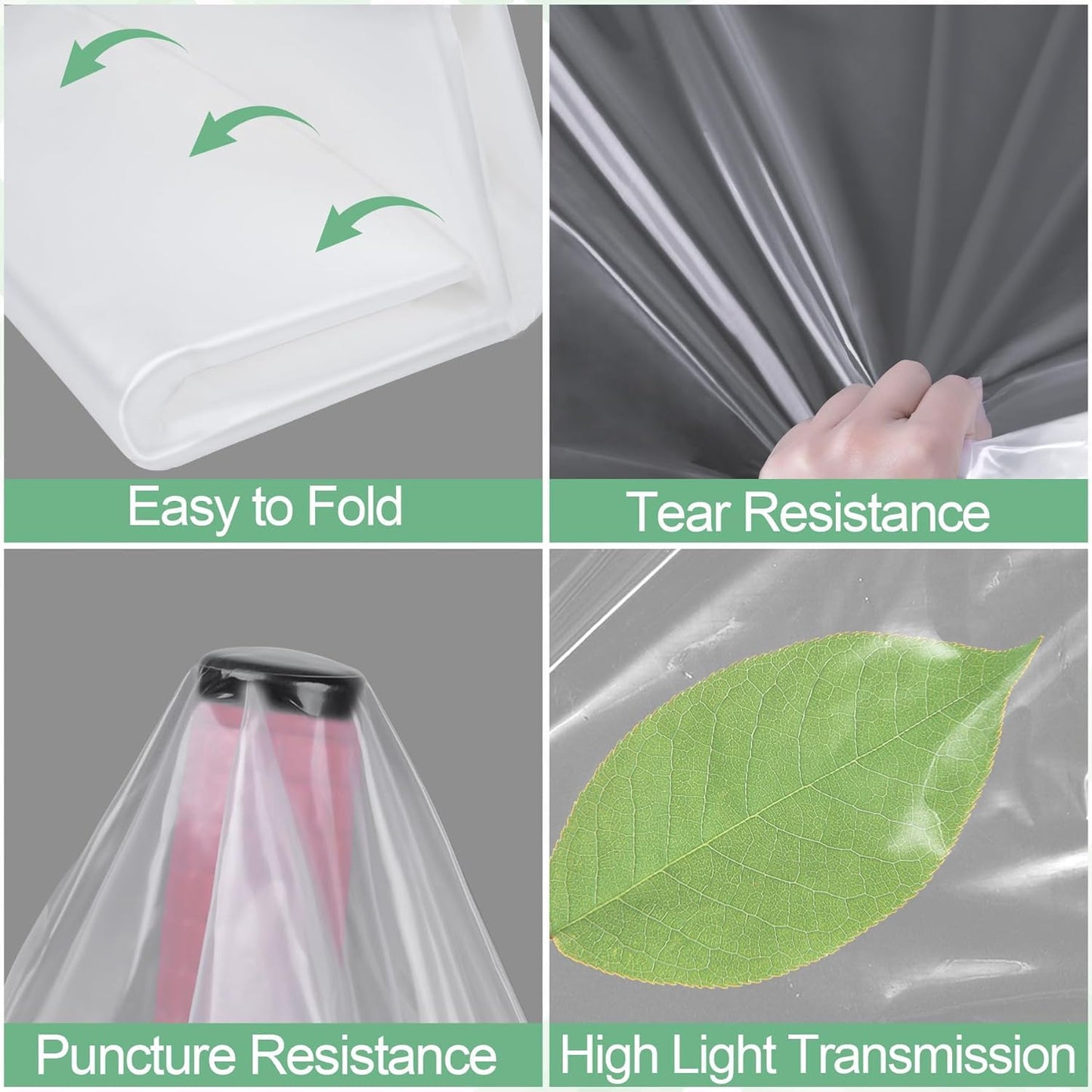 25 x 40 FT Clear Greenhouse Plastic Sheeting, 6 Mil Polyethylene Film Heavy Duty, Water Sun Frost Wind Dust Resistant Winter Hoop House Toughness Plastic Cover for Farming, Gardening, Agriculture, DIY
