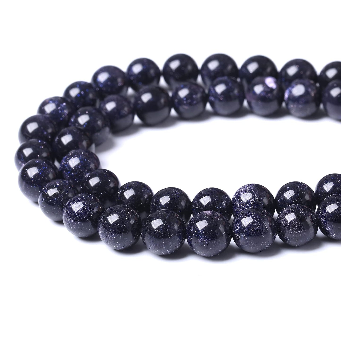 45PCS 8MM Natural Blue Sand Stone Beads Energy Healing Beads for DIY Jewelry Bracelet Necklace Making for Jewelry Making15Inch