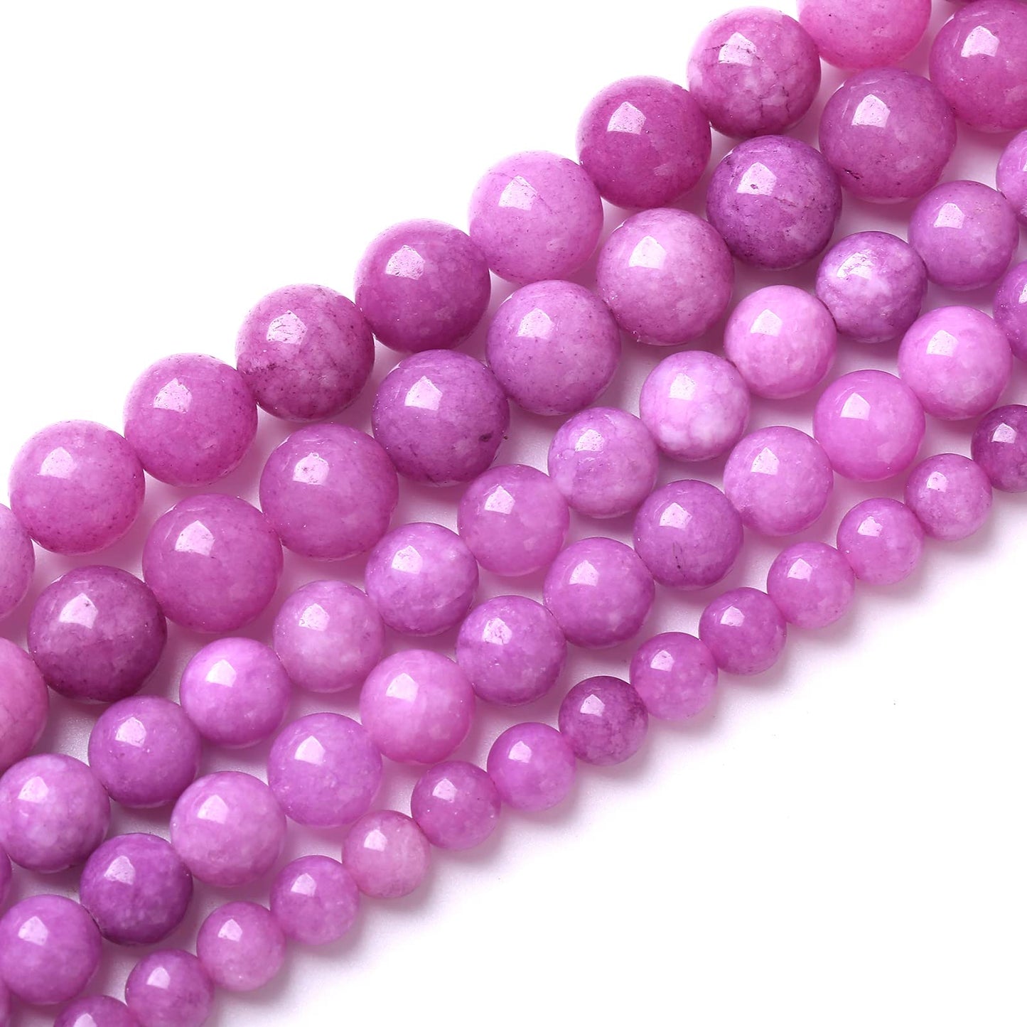 10mm 36pcs Natural Purple Lepidolite Jade Stone Beads for Jewelry Making DIY Bracelet Necklace Accessories Crystal Energy Healing Power Stone Beads (Purple Lepidolite Jade, 10mm)