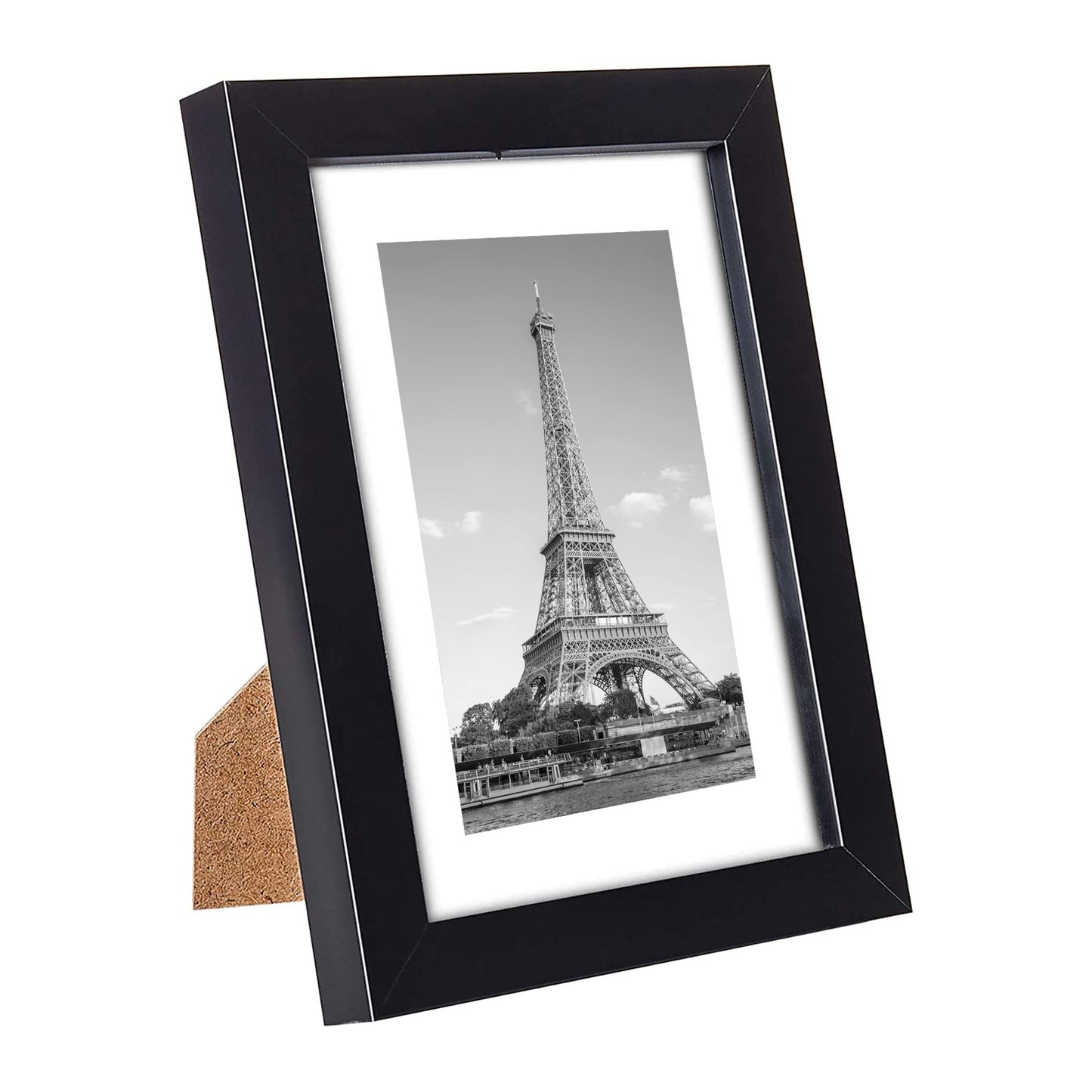 upsimples 5x7 Picture Frame Set of 10, Display Pictures 4x6 with Mat or 5x7 Without, Multi Photo Frames Collage for Wall or Tabletop Display, Black