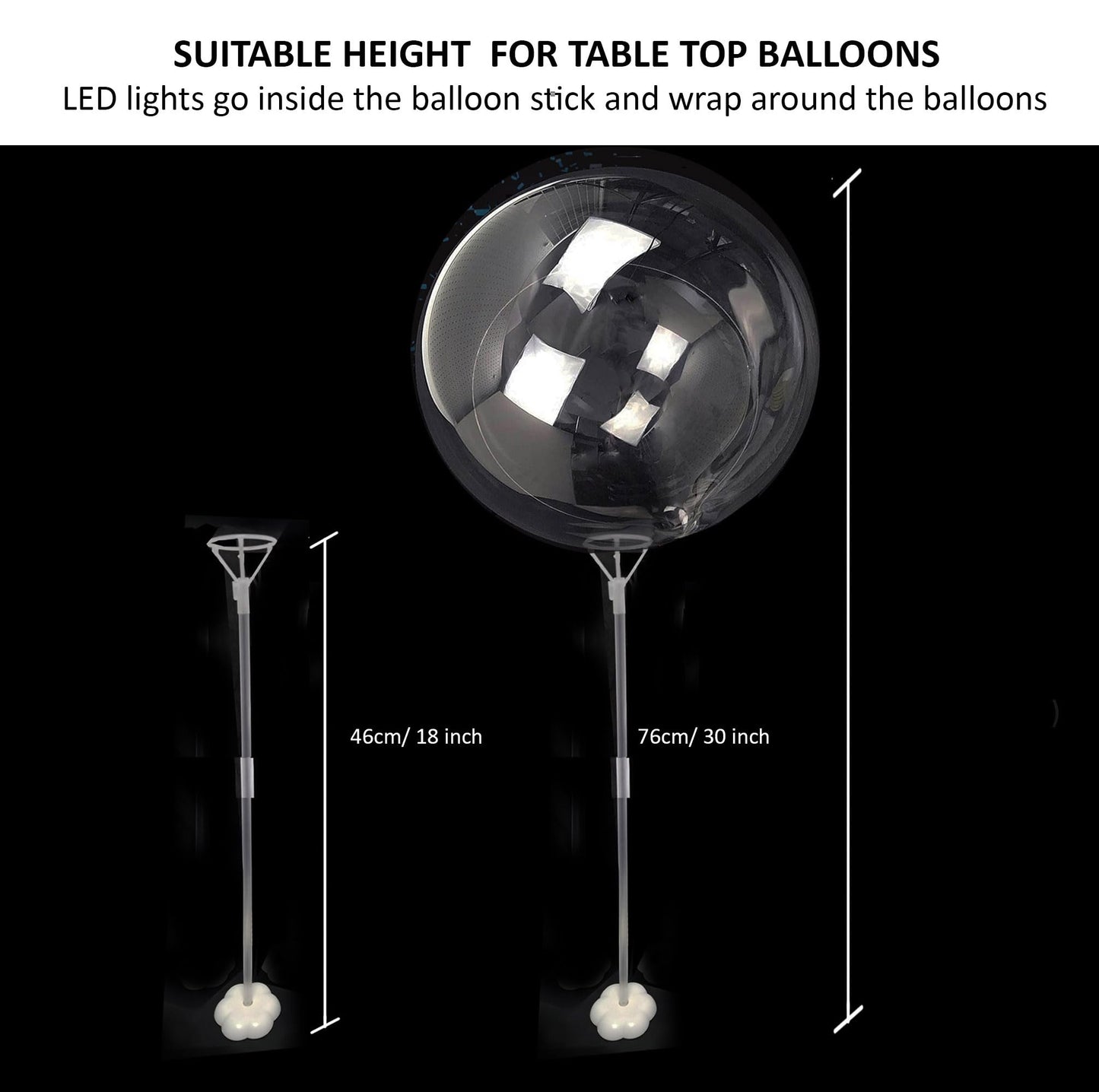 Lightsfever warm white 6pc LED Light up Balloon with sticks, stands and batteries, Table top centerpieces for party, Thanks giving, no helium required DIY Kit (warm white)