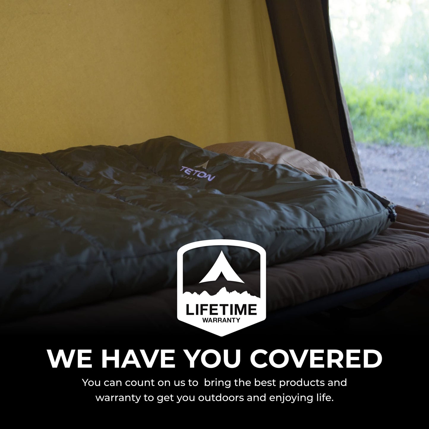 Teton Celsius XL 0F Sleeping Bag; Great for Family Camping; Free Compression Sack, Green, 90-Inchx 36-Inch, Left Zip