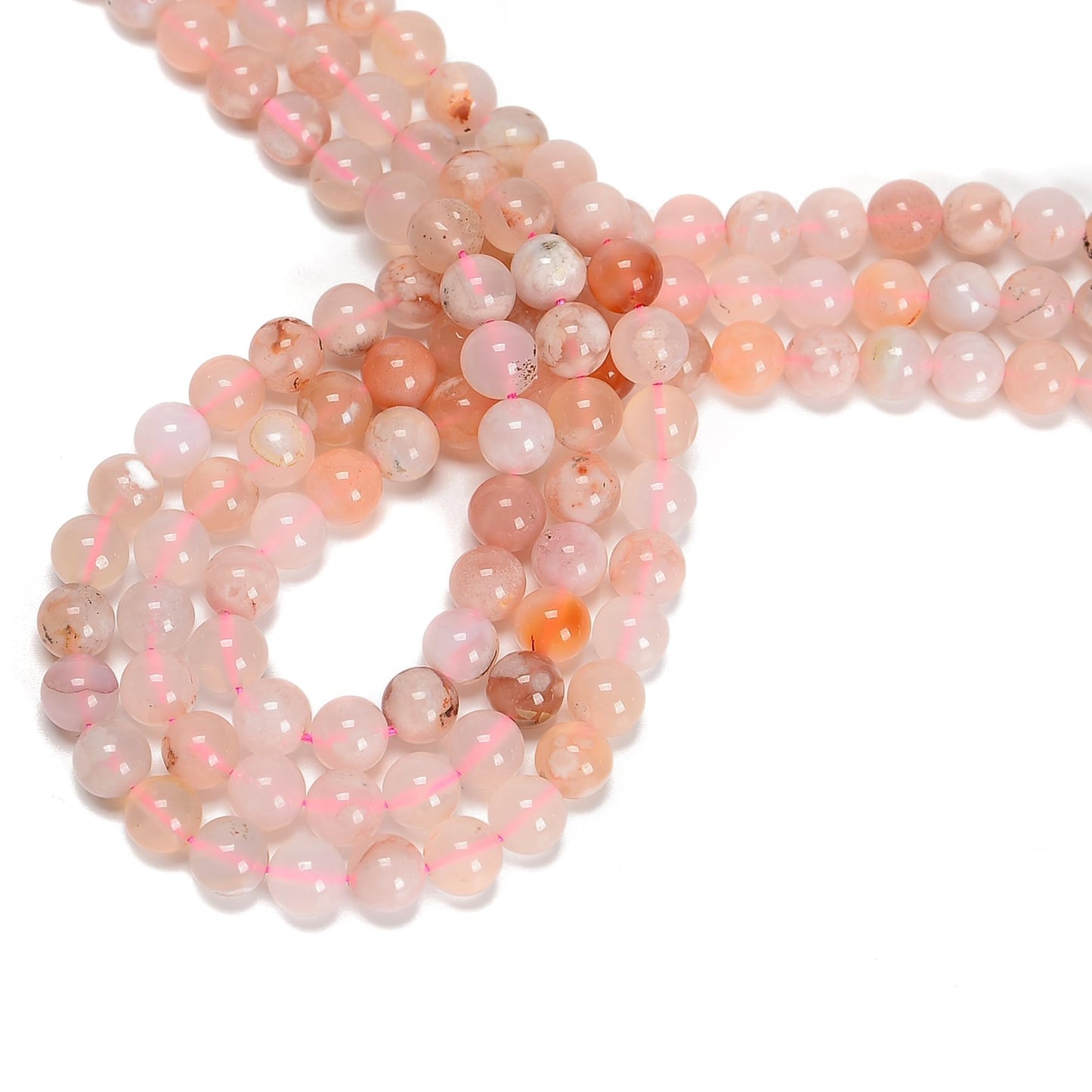 65Pcs 6mm Coffee Vein Agate Natural Round Loose Real Stone Beads Gemstone Genuine for DIY Hand Made Craft Jewelry Bracelet Earring Necklace String Making Energy Healing Power