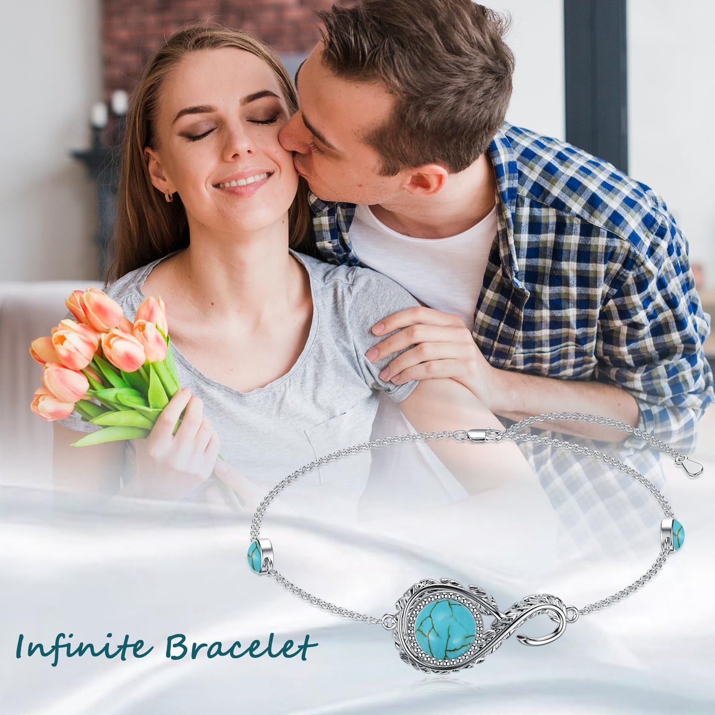 BETHZA Natural Turquoise Bracelet 925 Sterling Silver Real Turquoise Gemstone Adjustable Link Western Boho Jewelry Gifts for Women