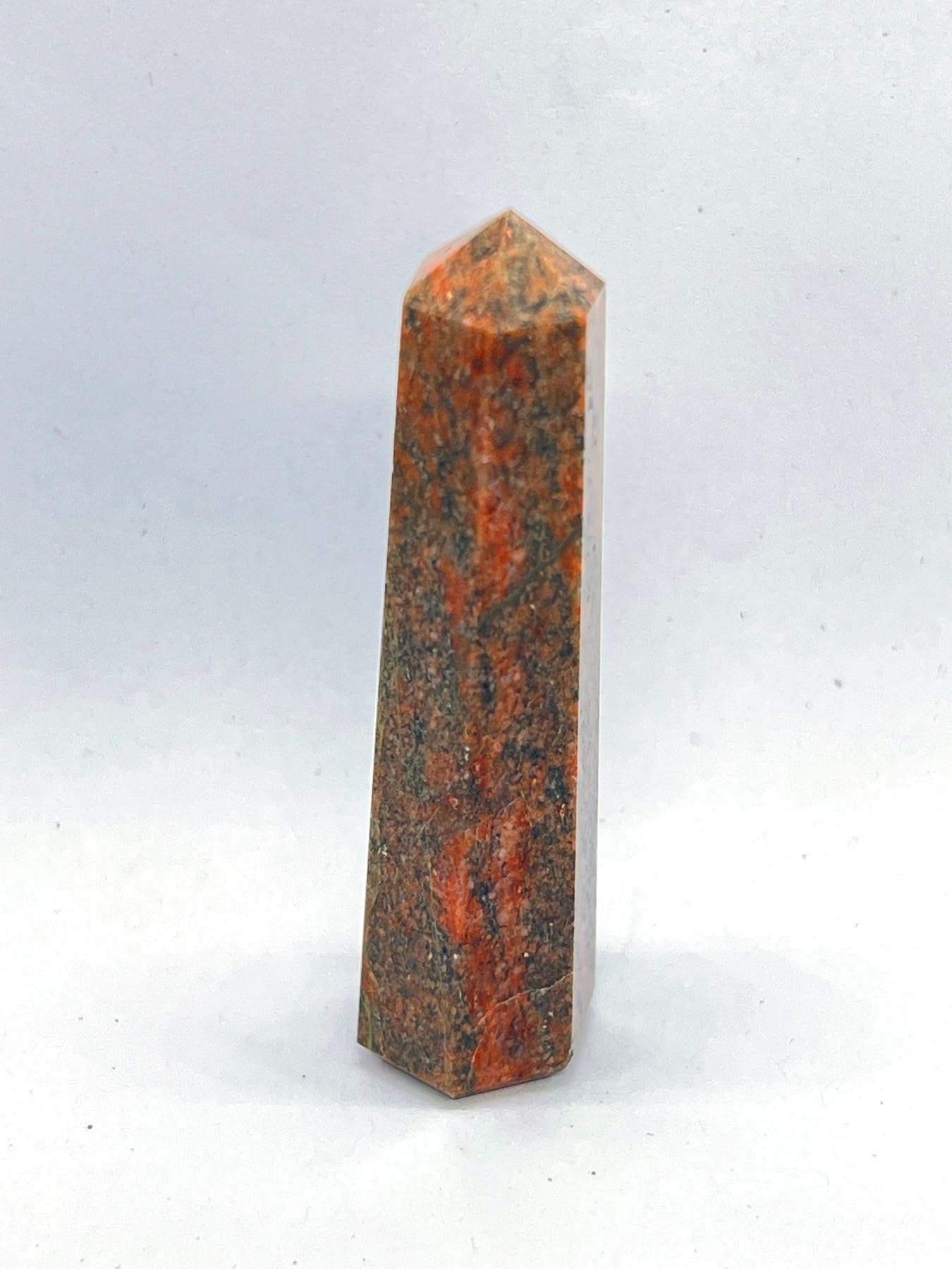 WholesaleGemShop 3 Inch (70 mm) Gemstones UNAKITE Obelisk Tower Jumbo Facet Aura Rock Crystal Natural Polished Earth Wand Spirit