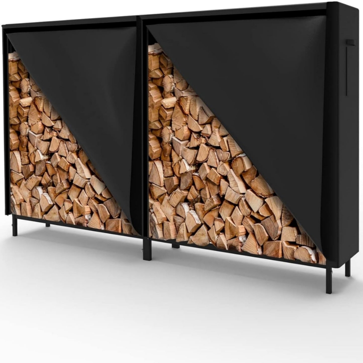 WALMANN 6 ft Firewood Rack with Cover, Heavy Duty Log Rack With Weather Resistant 600D Oxford Fabric Cover, Indoor/Outdoor Wood Holder for Firewood