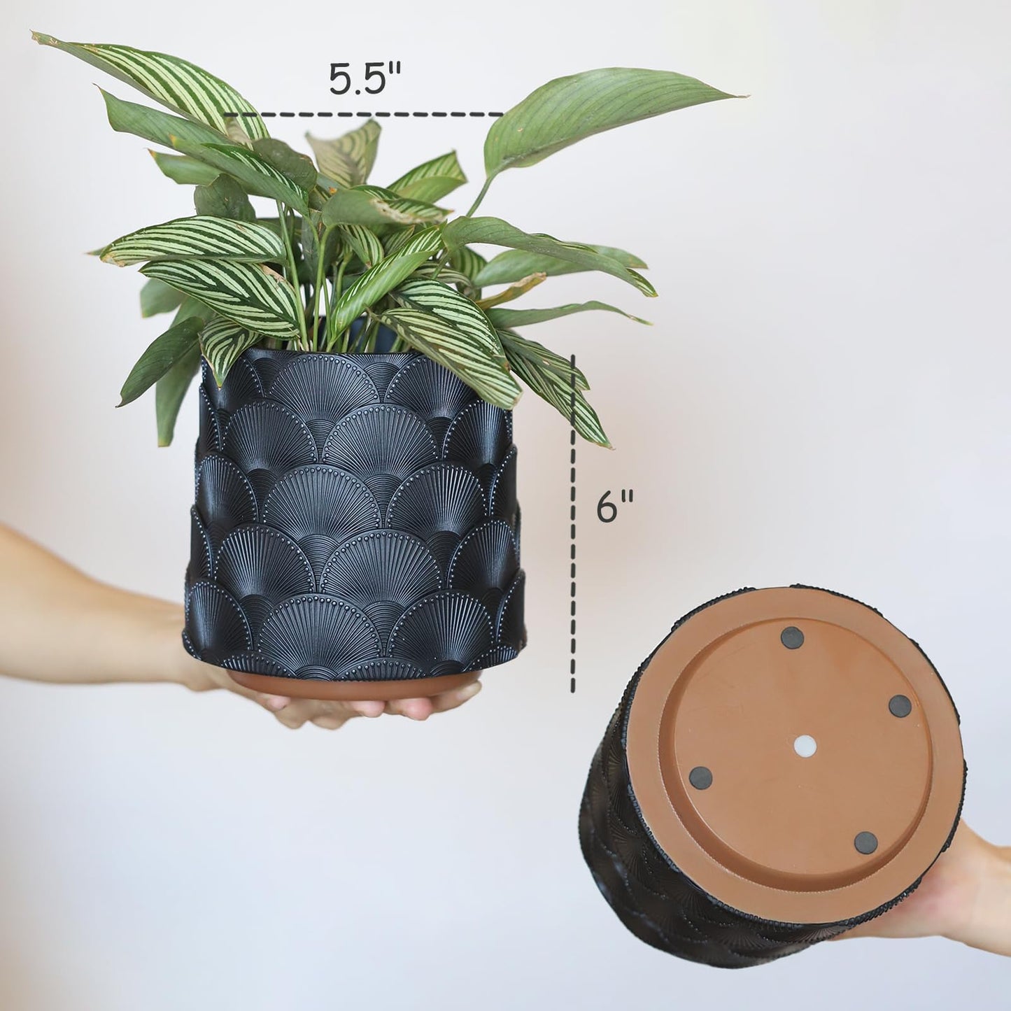 GUGUGO Pearl Sage Green Scale Planter, Cute Unique Plant Pot with Drainage, Eclectic Colorful Small Flower Planters Pots for Indoor & Outdoor Plants, Rainbow Funny Succulent Gardening Pot Gifts