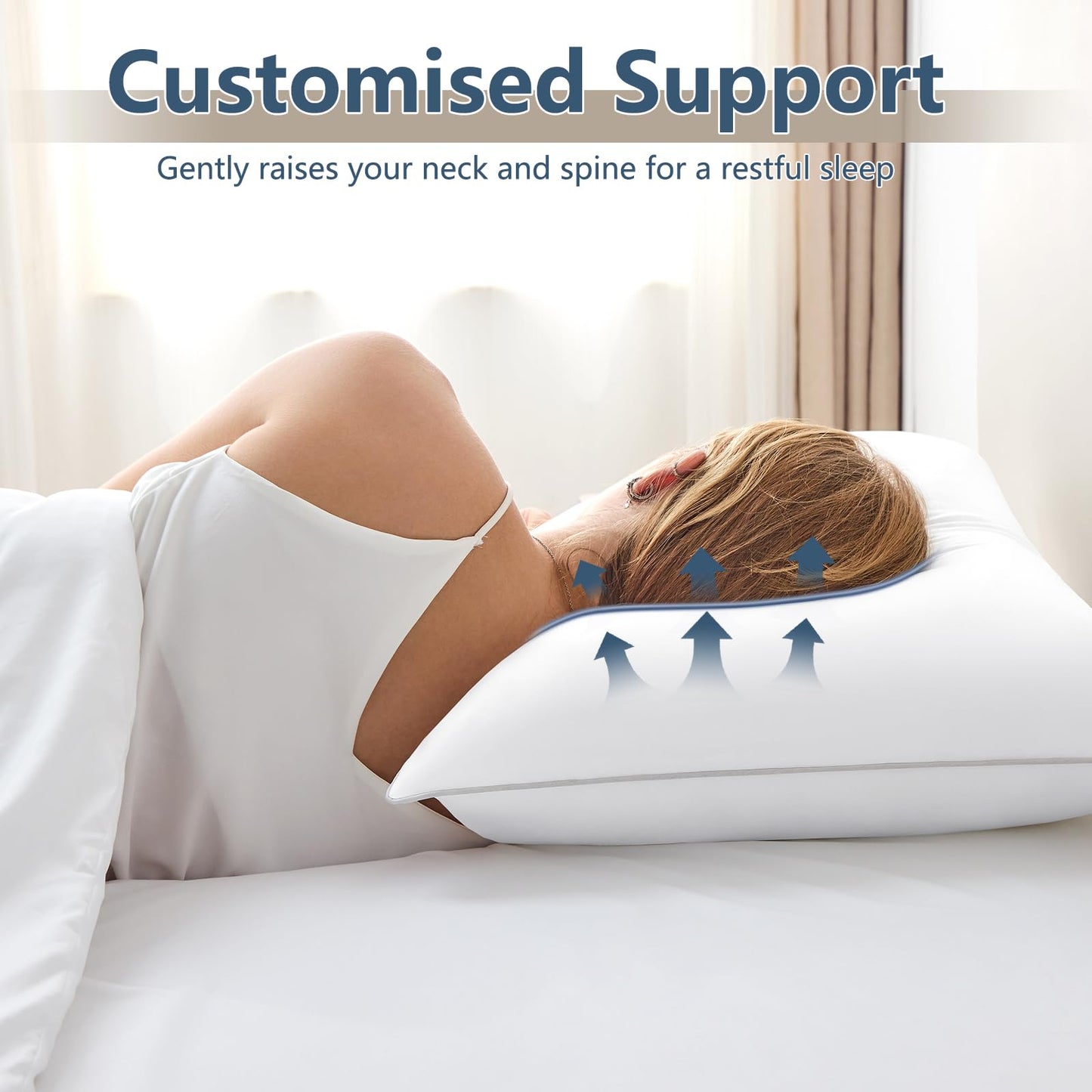 CozyLux Pillows Standard Size Set of 4, Hotel Quality Bed Pillows for Sleeping 4 Pack, Cooling Pillows for Side Back and Stomach Sleepers, Down Alternative Luxury Soft Supportive Pillows (18x26)