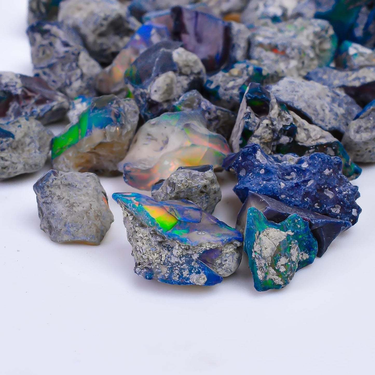 GEMKORA 30 carats Raw Black Opal Gemstone and Crystals, Wholesale Gemstone Lot, Rough Crystals, Rock Stones, Jewelry Making Supplies, DIY & Crafts, A+ Grade