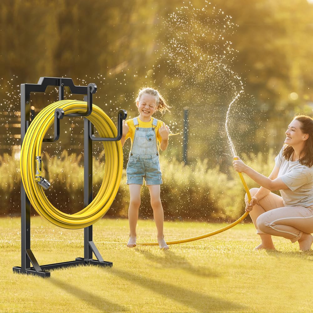 Skycarper Garden Hose Reel Holder Water Hose Hanger Organizer Stand,Black