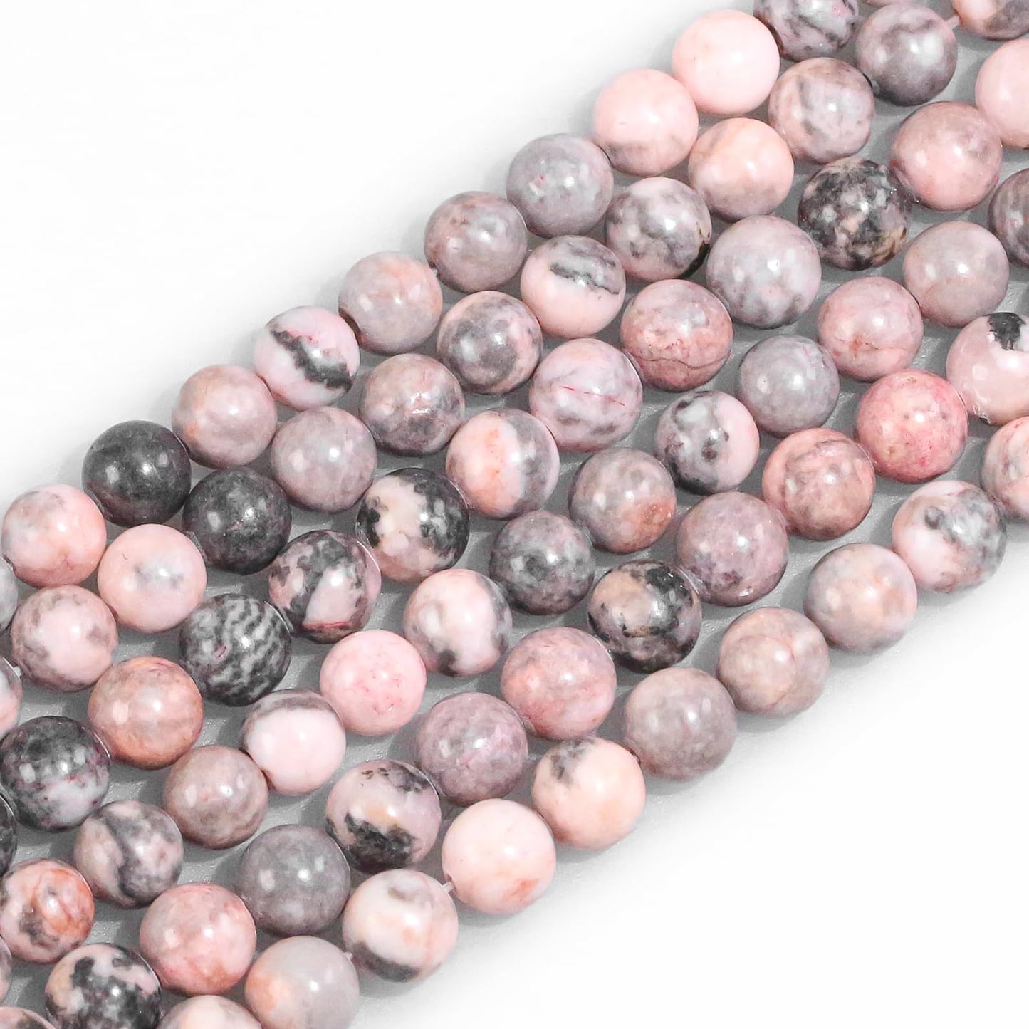 4mm Natural Gemstone Beads for Bracelets Pink Zebra Jasper Crystal Small Beads for Jewelry Making Necklaces Earrings Crafts (15"/Strand)