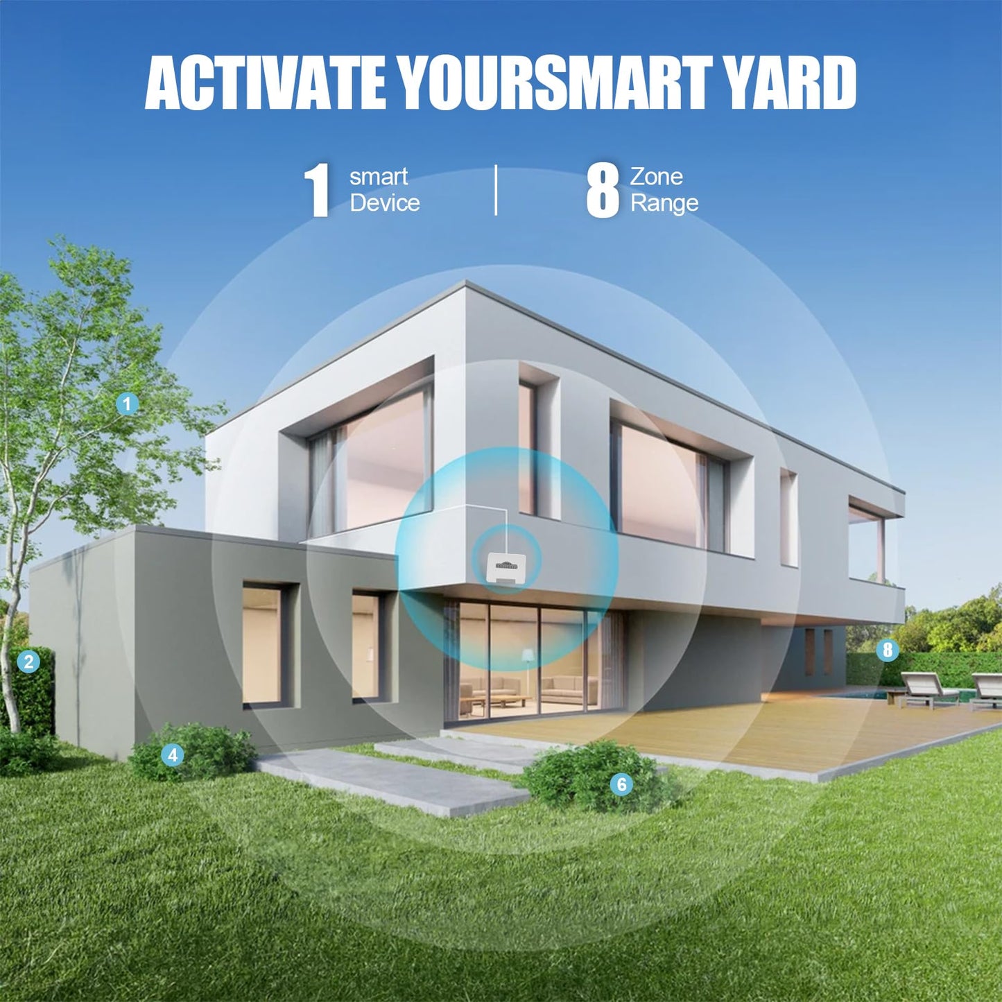 HRepair 8-Zone WiFi Smart Sprinkler Controller,Garden & Yard Smart Sprinkler Controller,Weather Intelligence,Customized Watering Schedules,App Enabled,Real-time Monitoring
