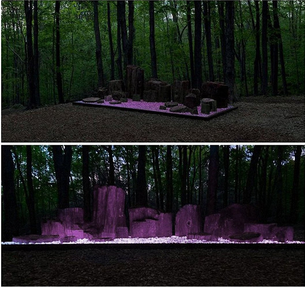 340PCS Glow Stone Glowing in The Dark Pebbles Outdoor Decor Fish Tank Gravel Rocks Decoration (Pink in Daytime, Purple in The Dark)