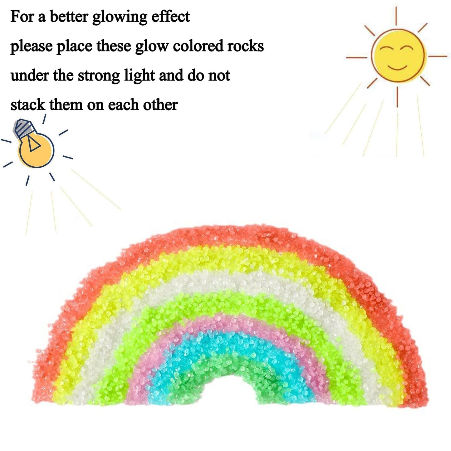 LIANJINLIU Luminous Stone (80000PCS), Glow Rock Pebbles, Fish Tank Glow Gravel, Glow in The Dark Rocks for Outdoor Decor, Garden, Patio, Lawn Christmas Gift (2kg, 2-5 mm)