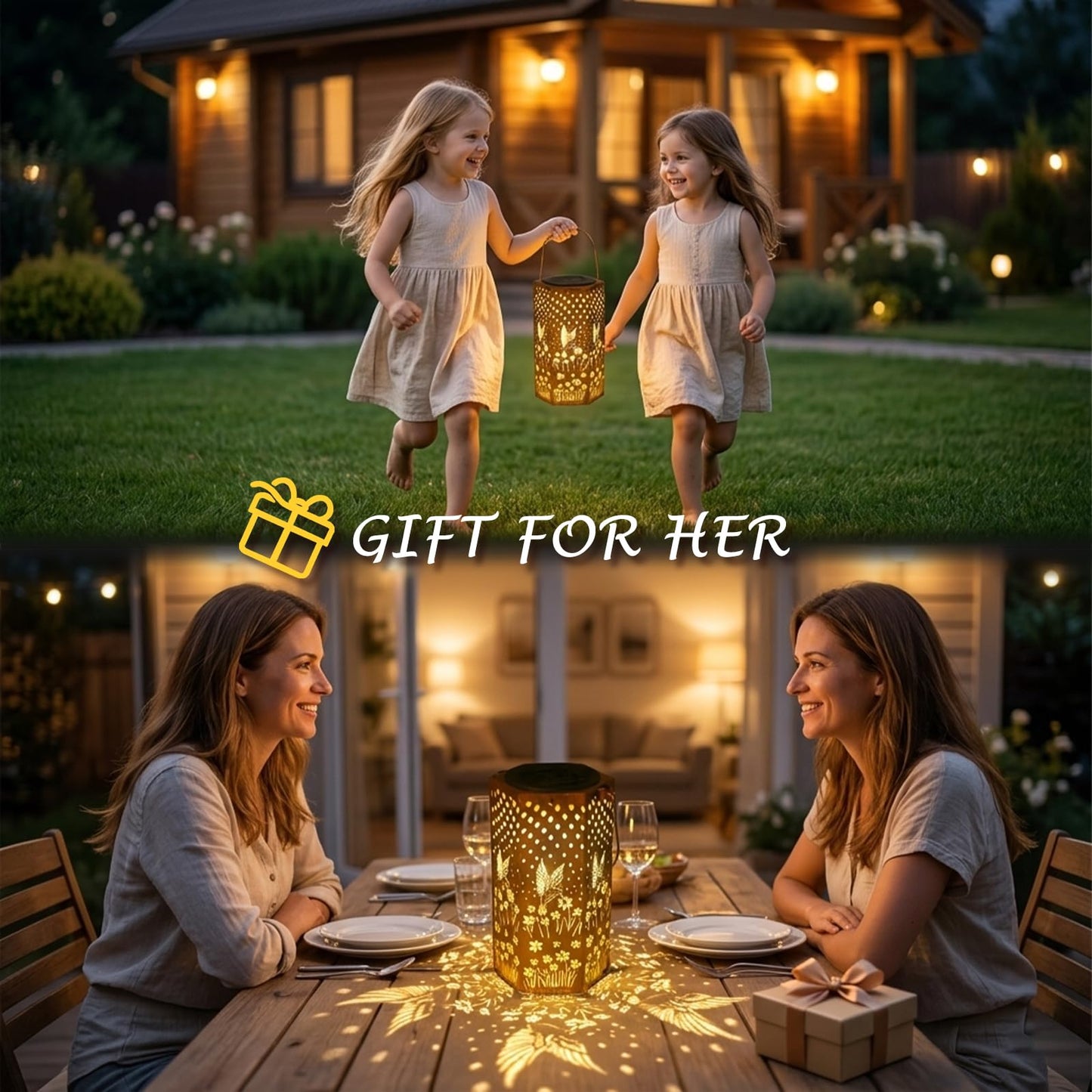 Mothers Day Gifts for Mom Grandma - Birthday Gifts for Women, Hummingbird Solar Lanterns Outdoor Waterproof, Garden Decor for Outside