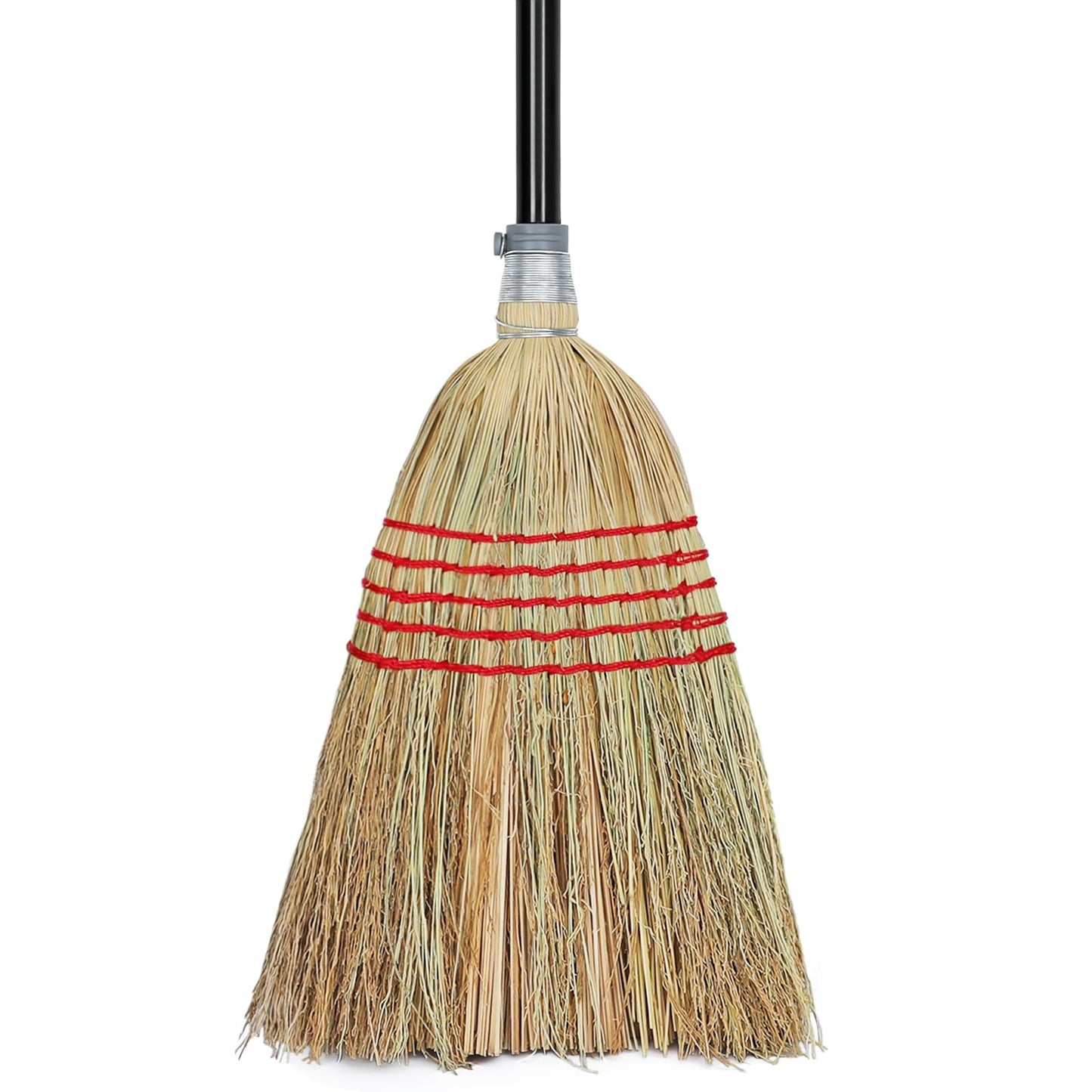Corn Broom Outdoor, Household Indoor and Outdoor Broom Suitable for Sweeping Gravel, Fallen Leaves and Sand on Yard, Garage, Lawn, Stone Path and Concrete Floor