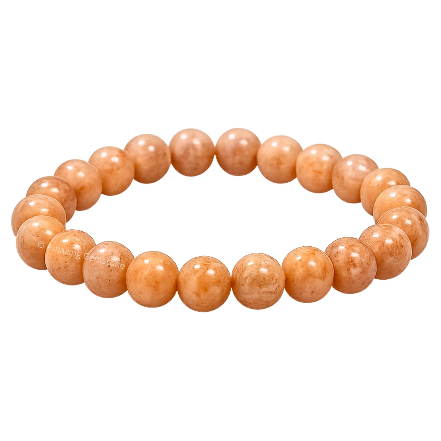 Amazing Gemstone Crystal Bracelet for Women Men's Gifts - Protection Healing Crystal Bracelet - 8mm Gemstone Beaded Stretchable Bracelet Pulseras Para Hombres Mujer Stocking Stuffers Mothers Day Gift (Peach Moonstone)