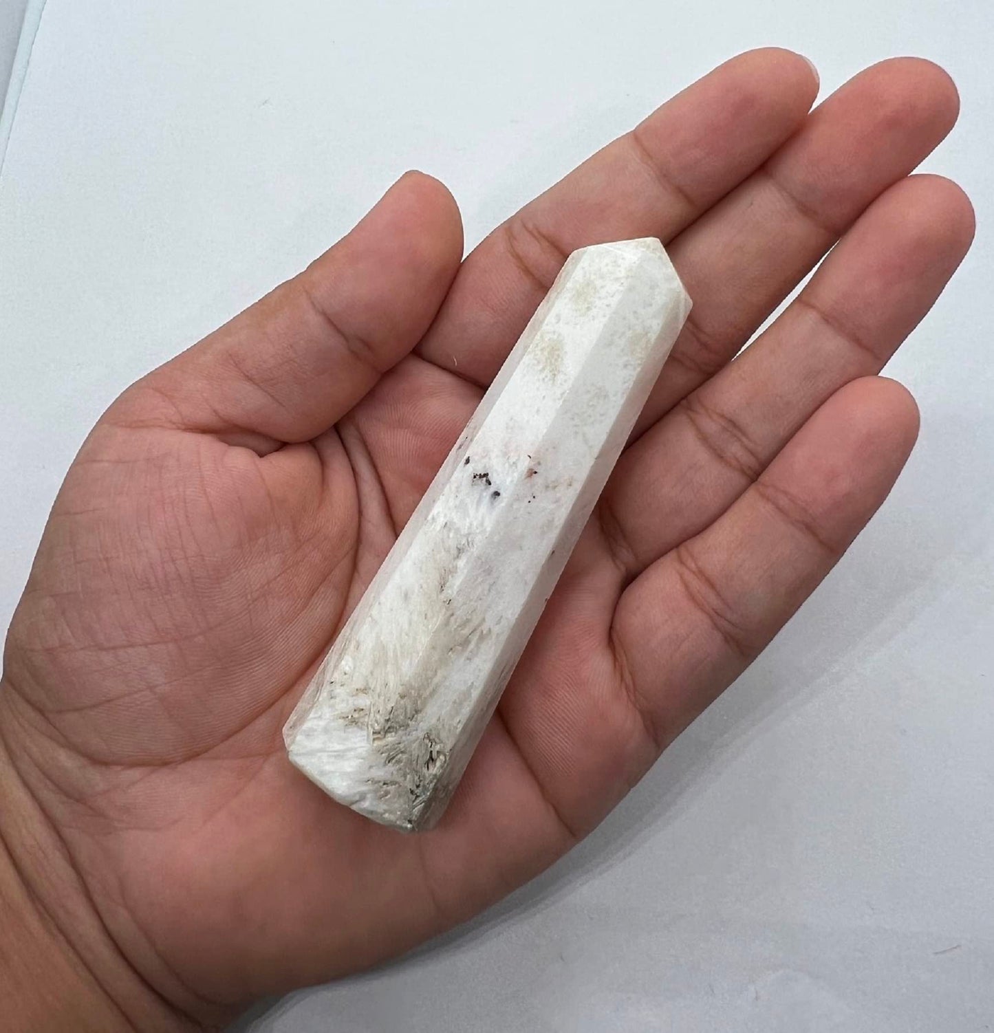 WholesaleGemShop 3 Inch Gemstones SCOLECITE Obelisk Tower Jumbo Facet Aura Rock Crystal Natural Polished Earth Wand Spirit