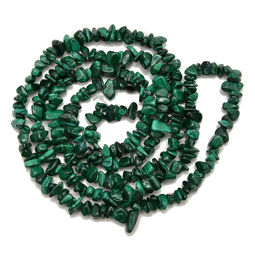 PLTbeads Gemstone Chips Natural Malachite 3-5mm Healing Crystals Waist Bracelets Necklace Kit Irregular Stone DIY Crafts Design Jewelry Making Approxi 32 inch
