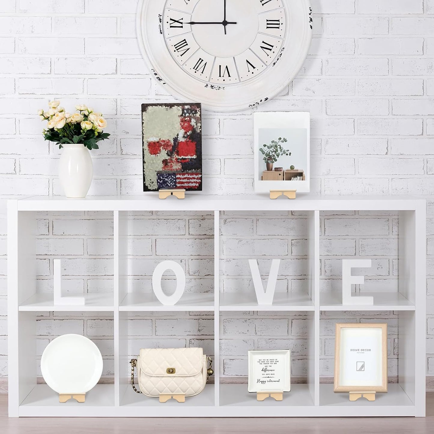 Memorywuu 4 Pack Wooden Book Stand for Display Book Holder Easel Stand Collector Display Back to School Gift for Home Office Album CD Magazine Comic Postcard Picture Artworks