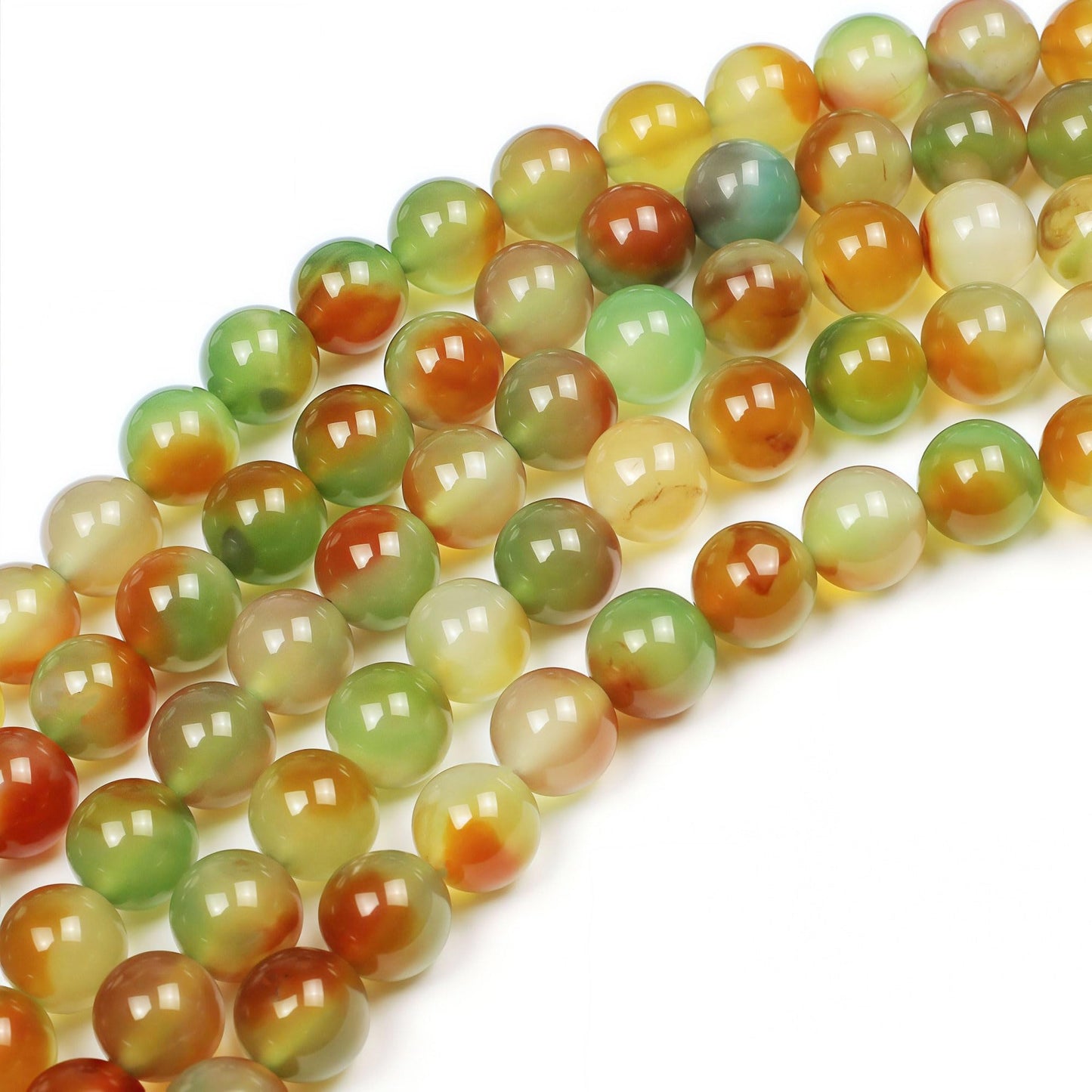 MJDCB Natural Peacock Agate Beads Red Green Agate Beads Round Stone Beads for DIY Necklace Bracelat Jewelry Making Strand 15" (10mm)
