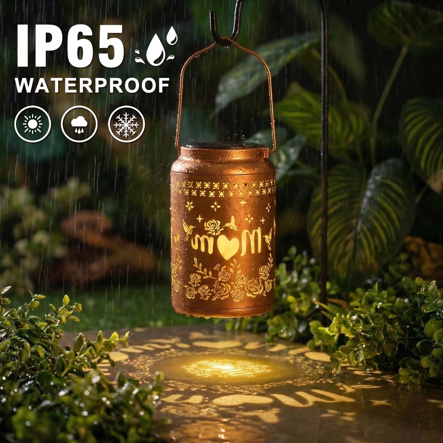Mother Day Gifts for Mom - Hummingbird Solar Lanterns Outdoor Waterproof, Birthday Gifts for Women, Hanging Solar Lantern for Yard, Garden Decor