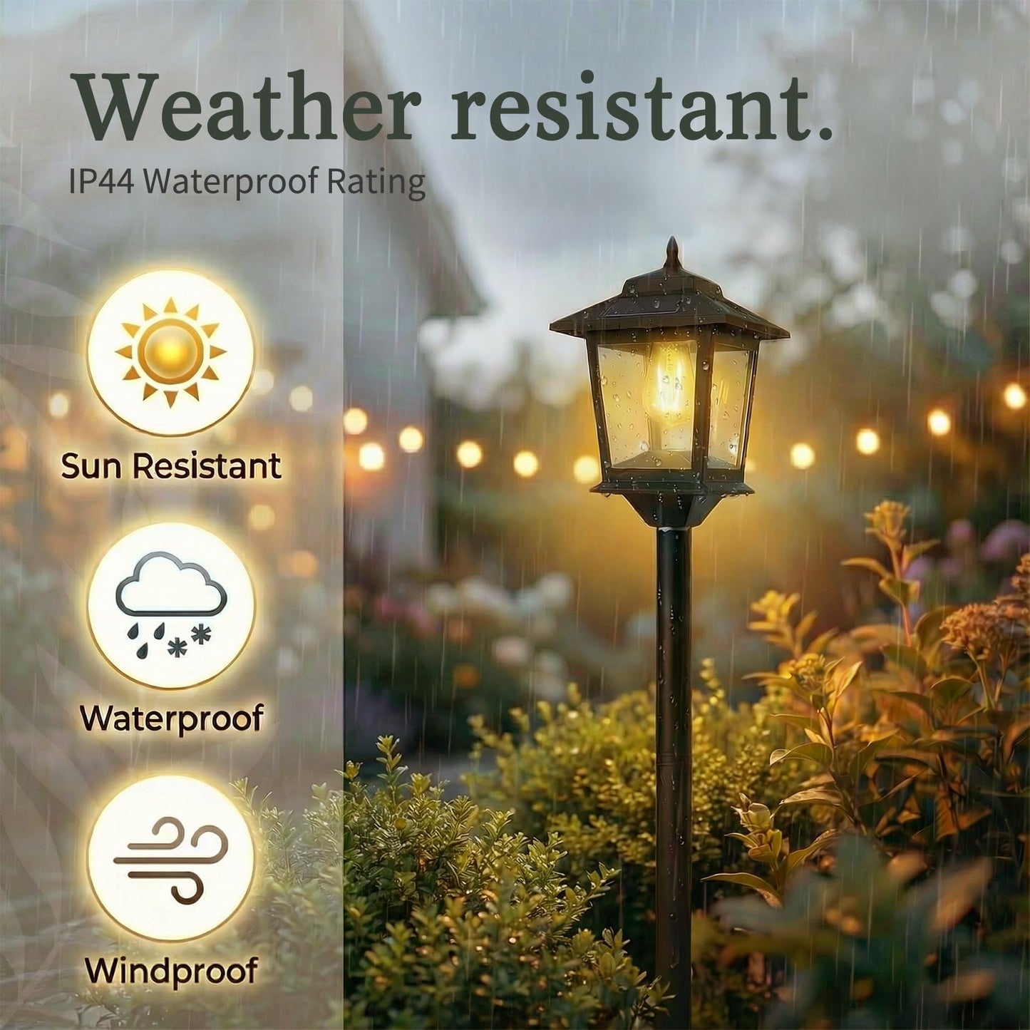 PASAMIC Outdoor Solar Post Lights, 2-Pack 63" Dusk to Dawn Solar Lamp Posts, Waterproof Floor Lamps, Warm White Pole Lights for Patio with Replaceable Bulb