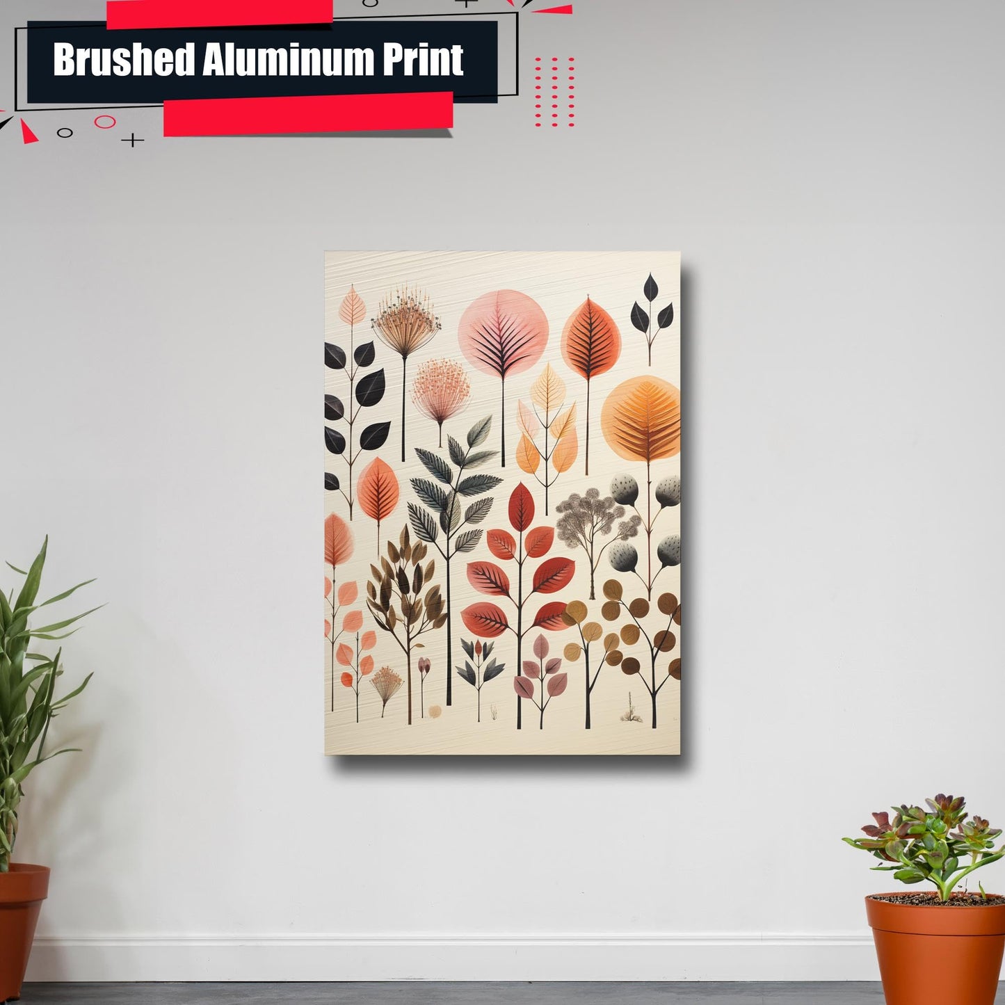 Scandinavian Folk Art, Black and Beige Abstract Botanical Wall Art for Scandinavian Home Decor, Poster Prints, Wall Decor