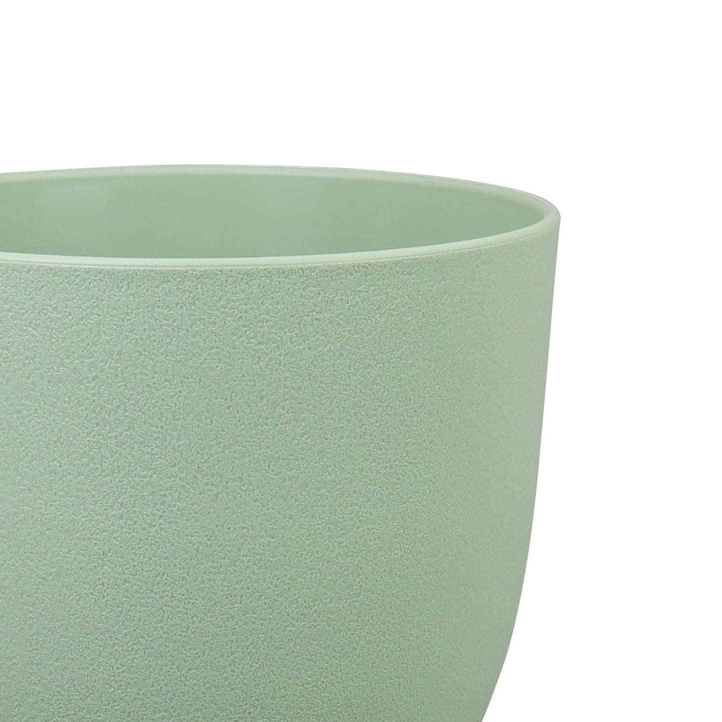WSMKSZ Medium Plant Pots 10/9/8 inch, Flower Pots for Indoor Outdoor Plants, Set of 3 Modern Decorative Plastic Planters with Drainage Holes and Saucers for House Porch Garden Plants, Green