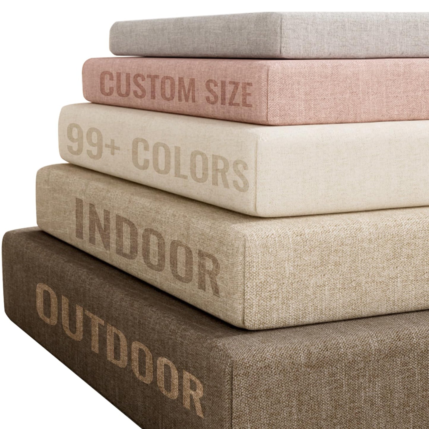 Waterproof Custom Size Bench Cushions for Indoor Outdoor Furniture, Bay Window Seat Cushions Indoor, Custom Cushions for Breakfast/Reading Bench Nook/Dining Entryway Mudroom Bench, Anti-Slip/Scratch