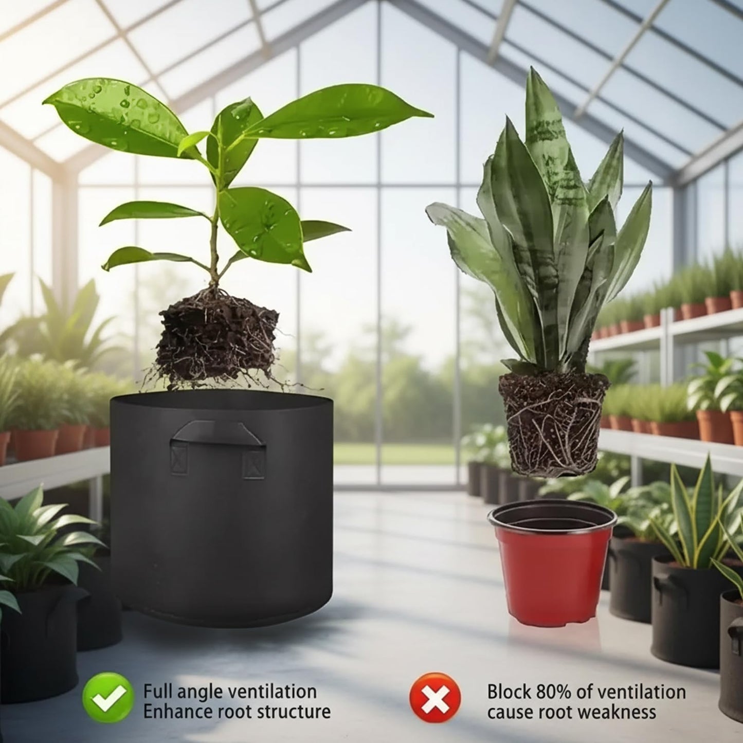 6 Grow Bags, 5 Gallon Strawberry Planter and Potato Grow Bags, Non-Woven Fabric Plant Containers with Dual Handles, Garden Planting Solutions for Vegetables and Fruits, Durable and Breathable Design