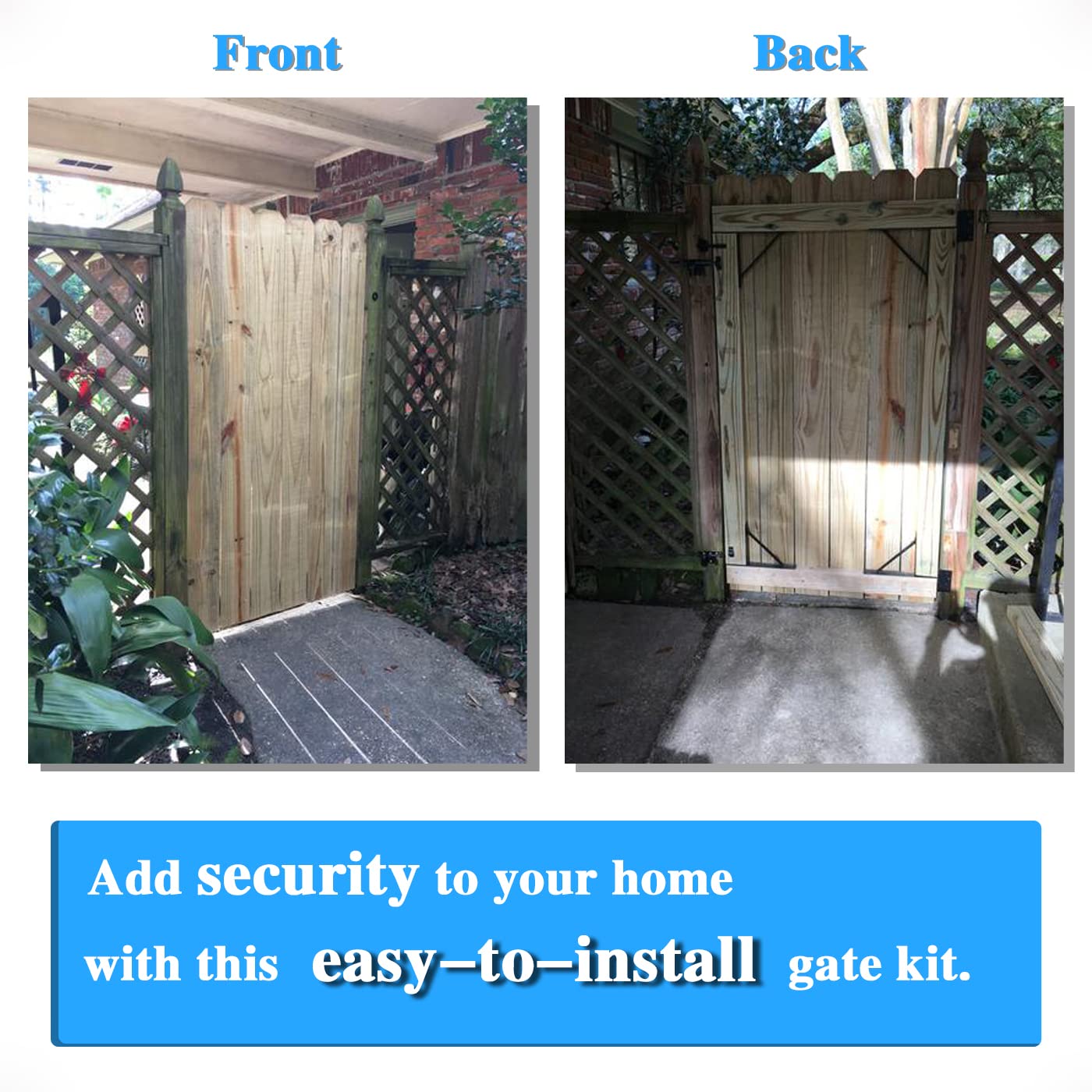 Heavy Duty Fence Gate Kit Gate Hardware No Sag Kit 2x4s Adjustable for Wooden Fence Gate Windows Shed Doors