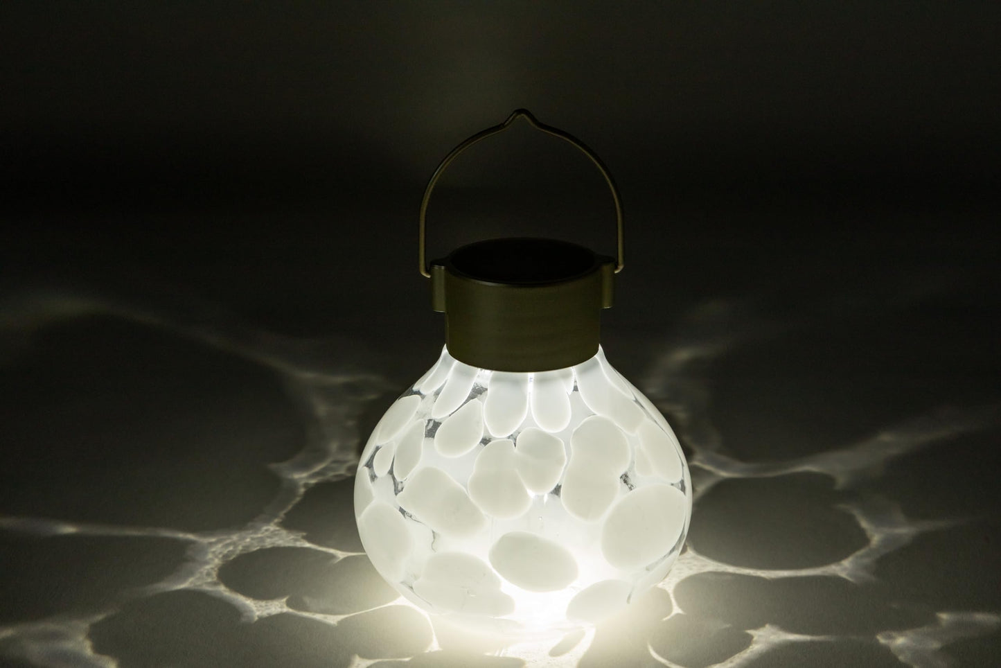 Allsop Handblown 5" Outdoor Solar LED Tea Lantern - White