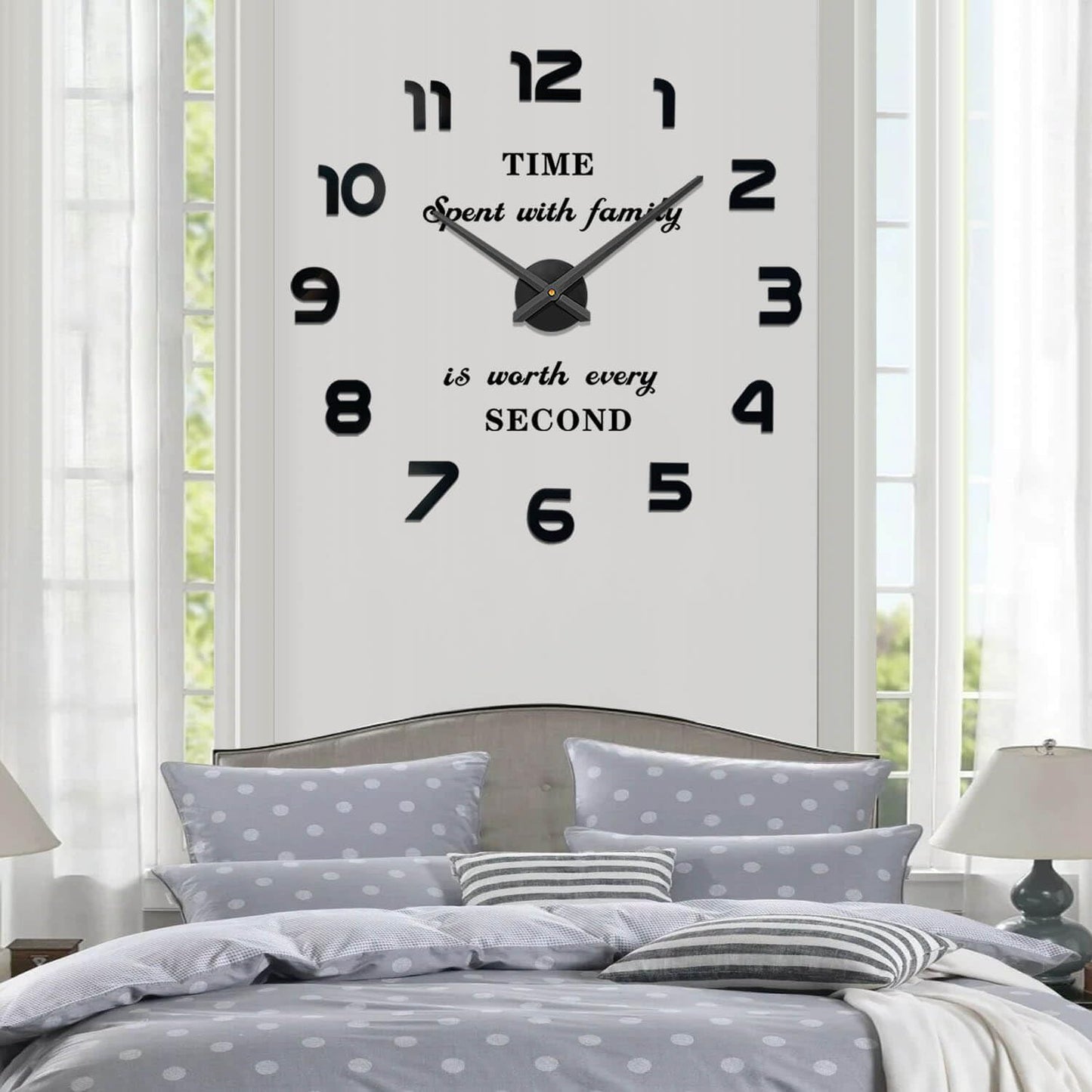 VANGOLD Large Wall Clocks for Living Room Decor, Decorative Wall Clocks Battery Operated (Black Wall Decor)