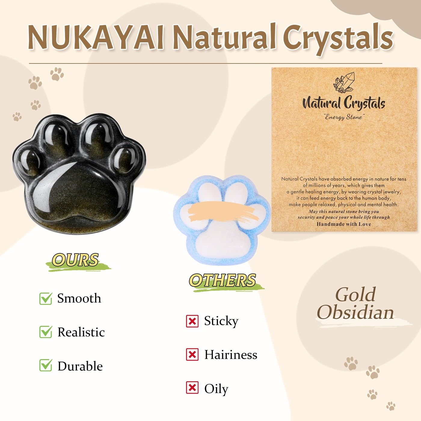 NUKAYAI Gold Obsidian Cat Statue Crystals and Healing Stones Carved Figurines for Handcrafted Worry Stone Crystal Decoration Natural Gemstones Mini Trinkets for Cat Women Lovers