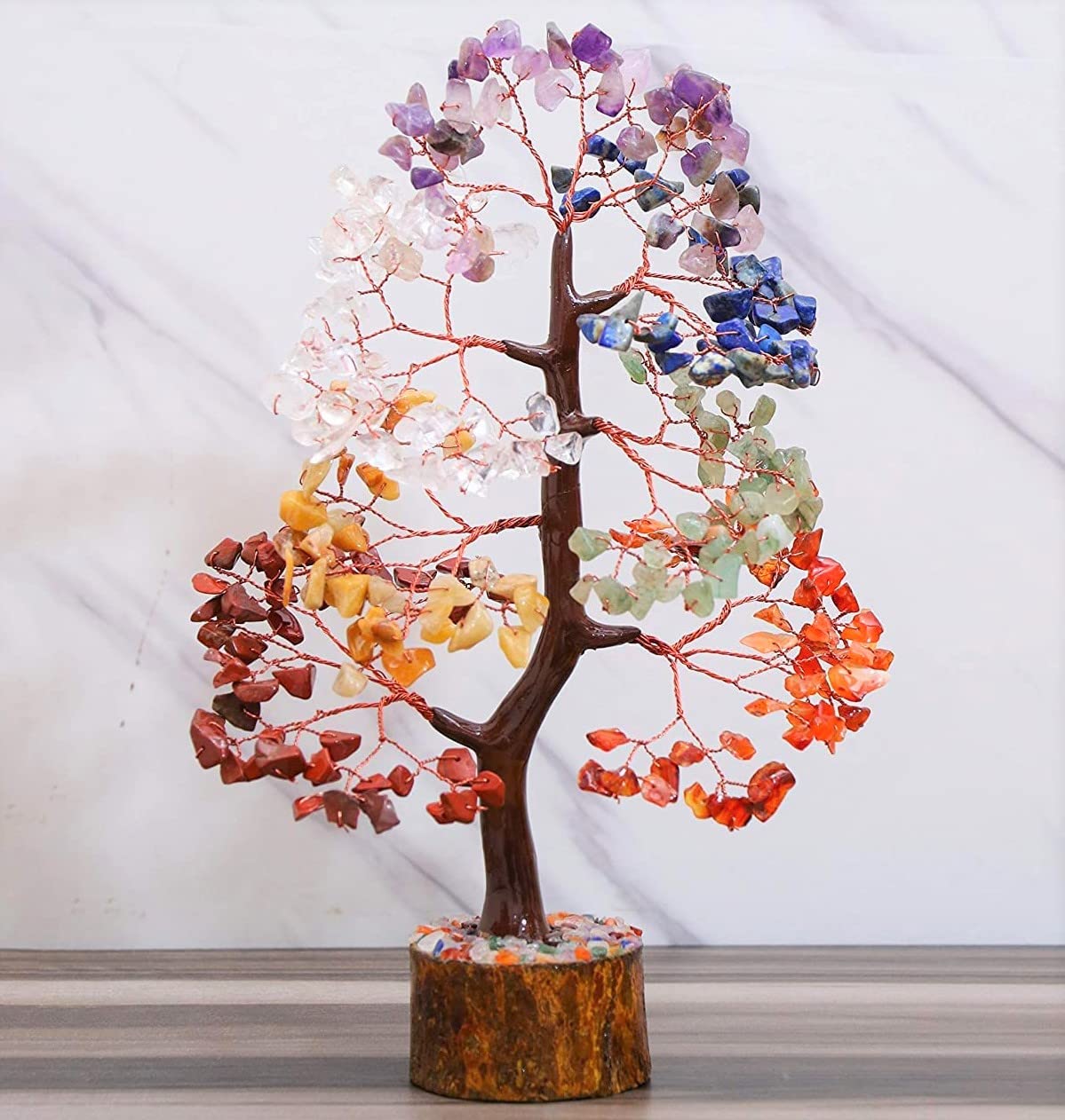 Crocon® Seven Chakra Crystals Tree of Life, Gifts for Women, Men, Sister & Mom, Desk Decor Birthday Gifts, Money Tree Healing Crystals Women Gift Ideas, Housewarming Gift New Home, Sister Presents