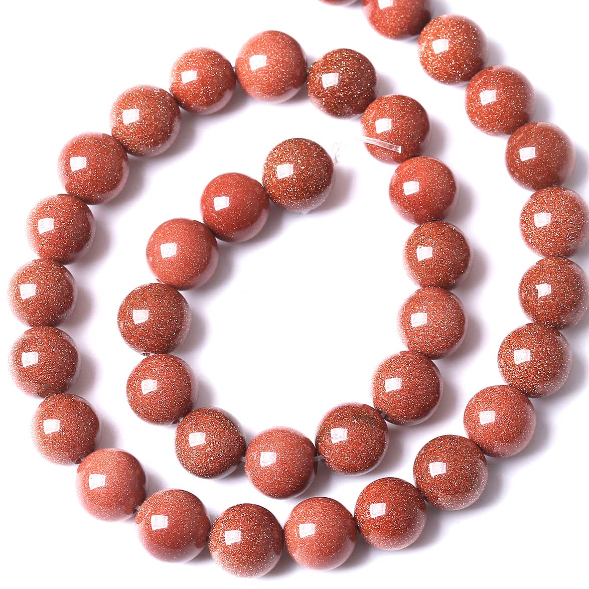 60PCS 6MM Natural Gold Sand Stone Beads Energy Healing Beads for DIY Jewelry Bracelet Necklace Making for Jewelry Making15Inch