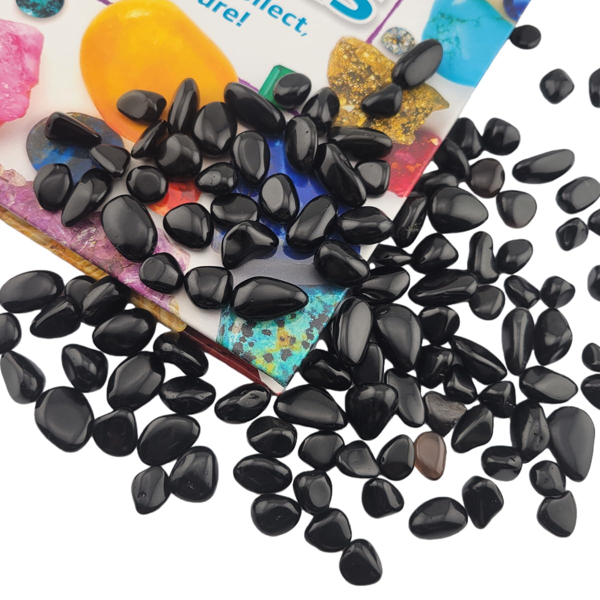 1,000 Carats Black Obsidian Handpicked Tumbled Stones Crystals Chips Bulk Pocket Stones for Healing, Reiki, Meditation, Witchcraft and Home Decorations (Black Obsidian)