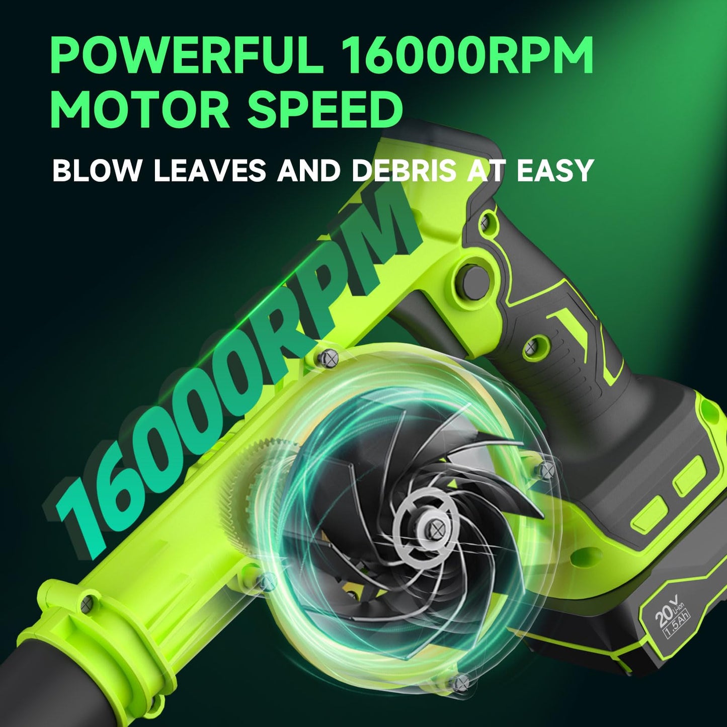 Leaf Blower Cordless with Battery and Charger, 20V Electric Cordless Blower 120MPH Small Leaf Blower, Lightweight Battery Blower Yard Tools Grass Blowers for Lawn Care Patio Backyard Leaves and Dust