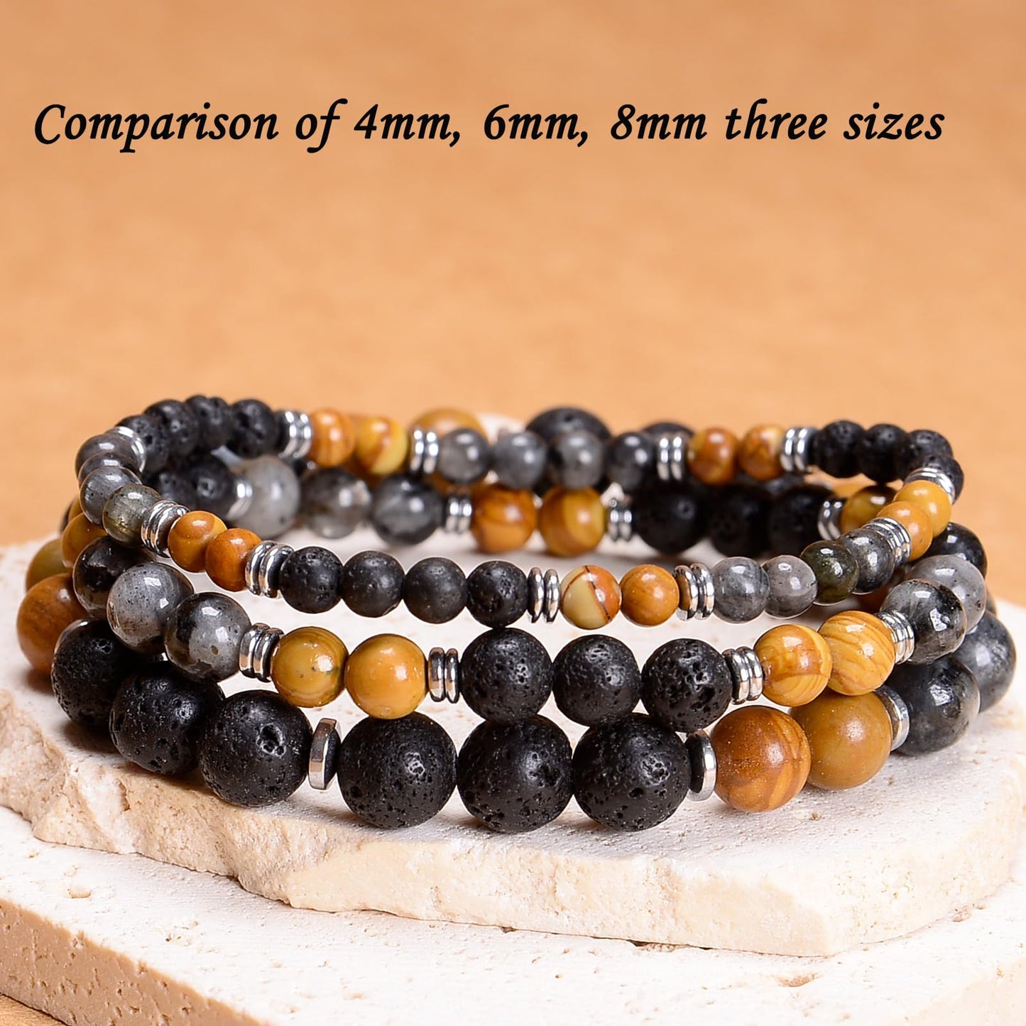 CHCCOYE 6mm Natural Healing Gemstone Bracelet Handmade Yoga Stretch Elastic Bracelet Stress Relief Crystal Jewelry for Men and Women (6mm IT'S ME)