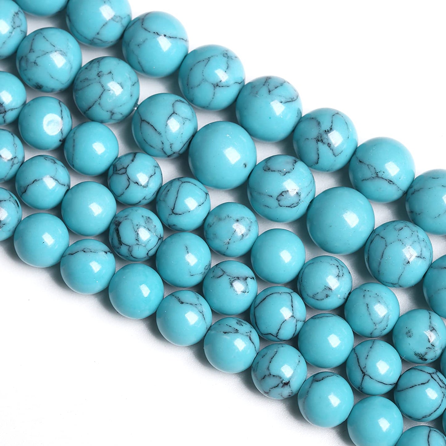 6MM 60PCS Light Blue Turquoise Spacer Loose Beads for Jewelry Making DIY Bracelet Necklace