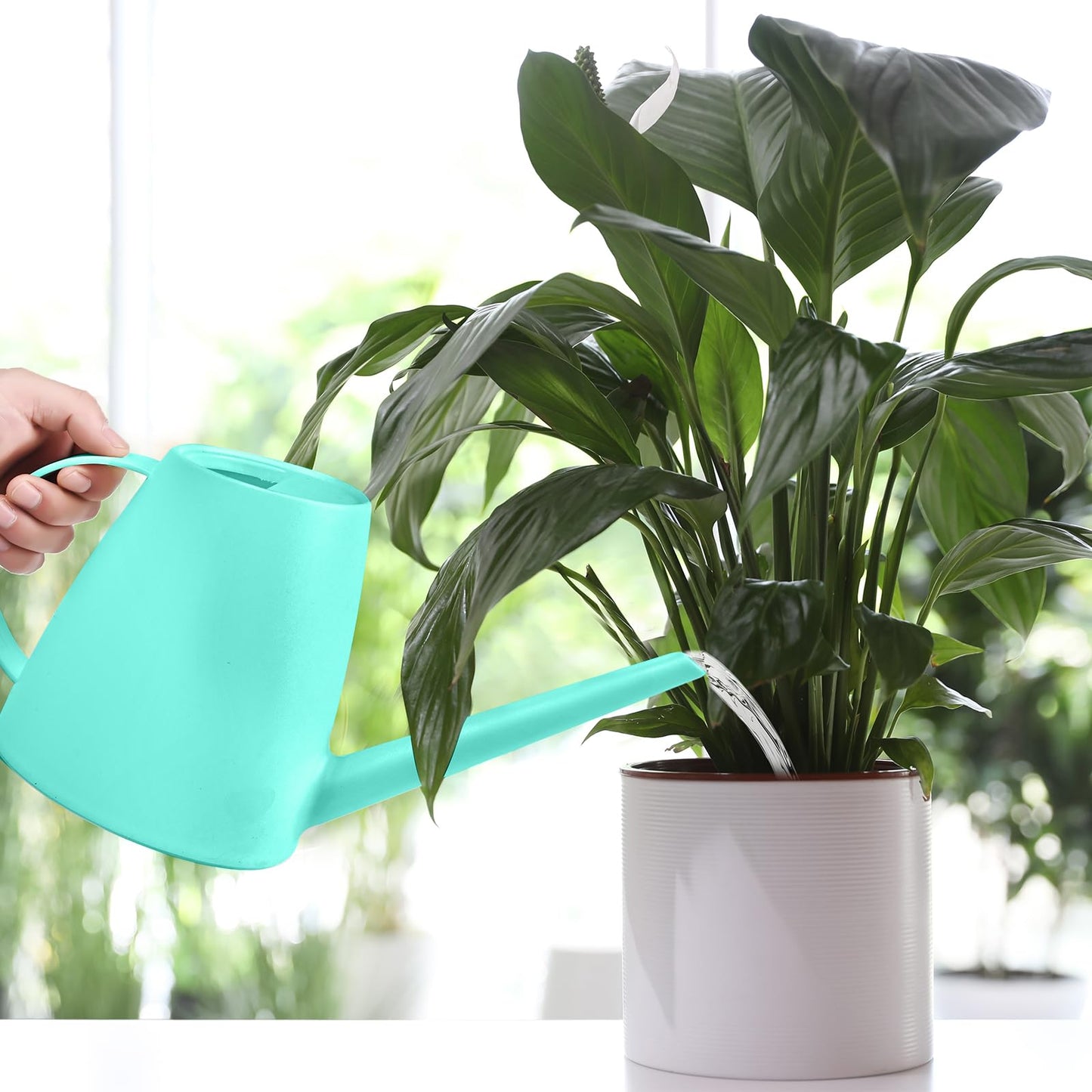 UFANME Plastic Watering Can - 1/2 Gallon - Turquoise