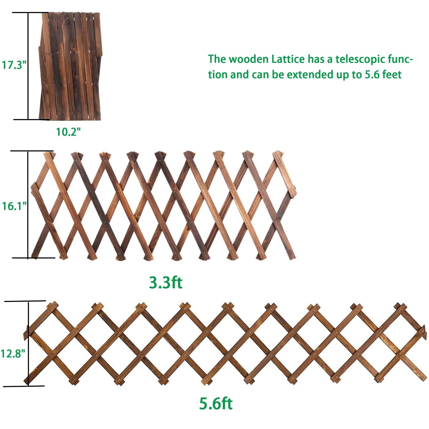 Wooden Lattice Panels for Outside 4Pack, 75"x11.8" Expandable Wood Lattice Fence Wall Garden Trellis Frame for Climbing Plants Outdoor Vine Ivy Rose Patio Room Decorative